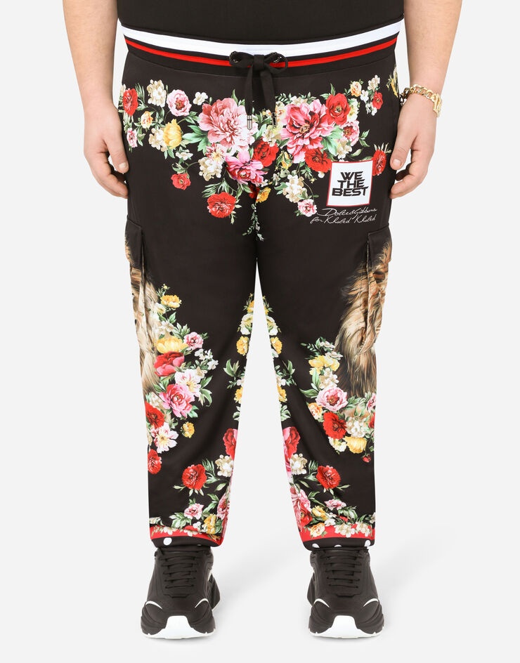 jogging pants with lion mix print - 3