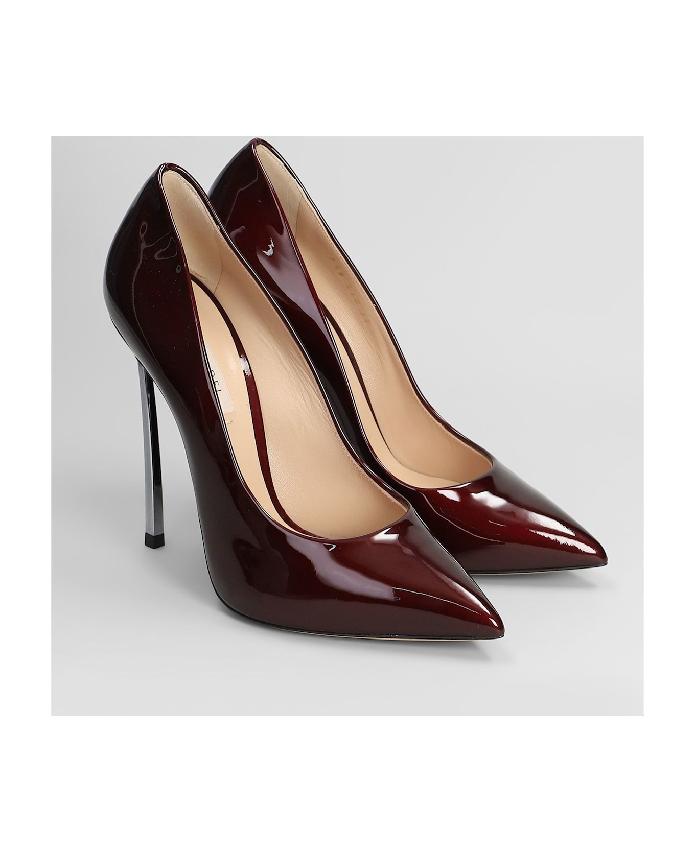 Blade Pumps In Bordeaux Patent Leather - 2