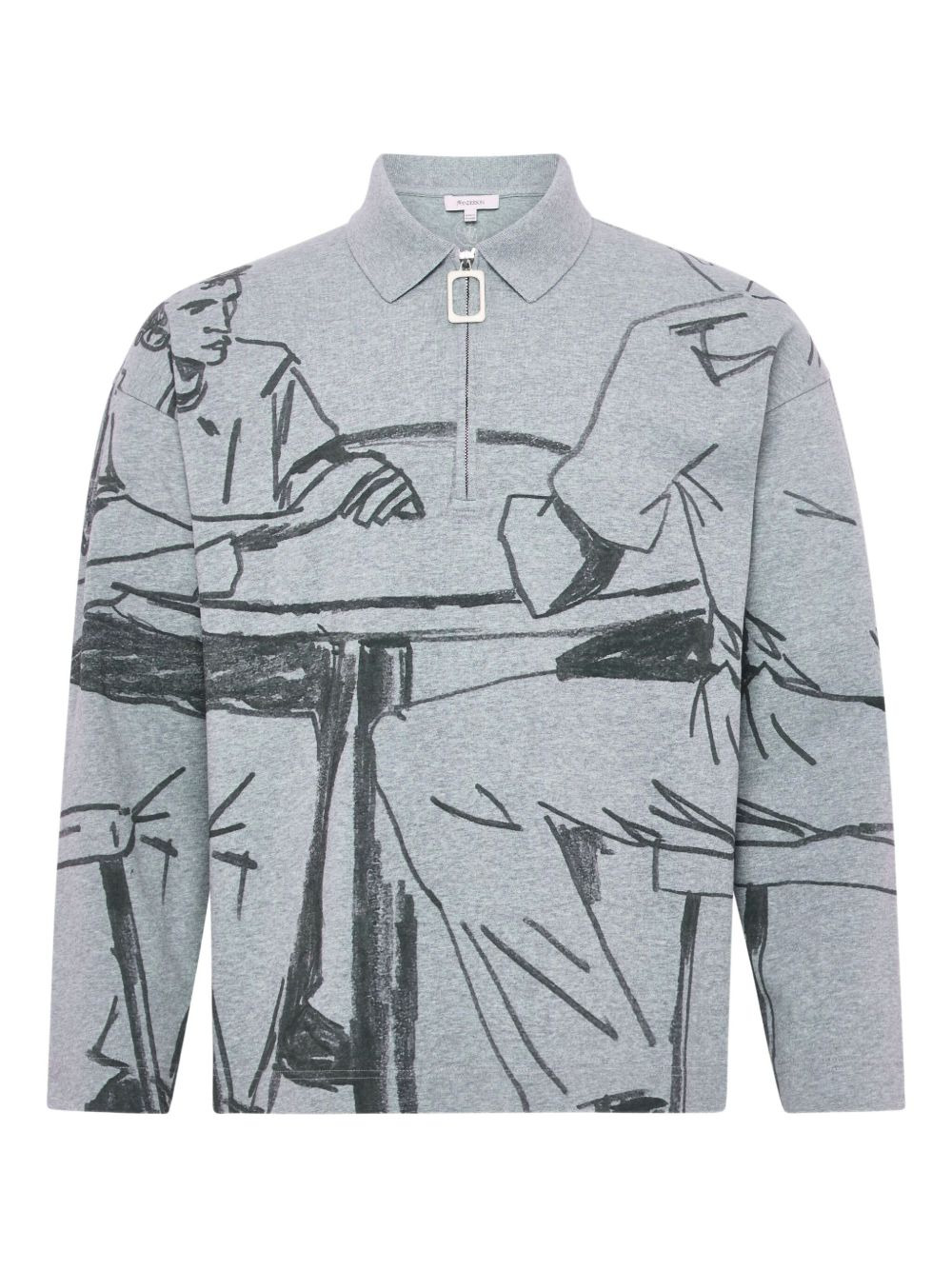 half-zip illustration sweatshirt - 1