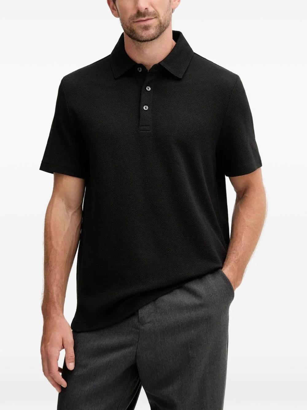 buttoned polo shirt - 1