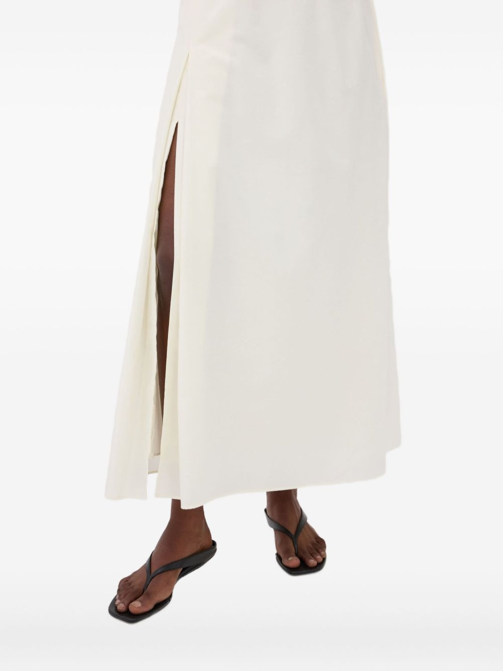 front-slit pocketed midi straight skirt - 5