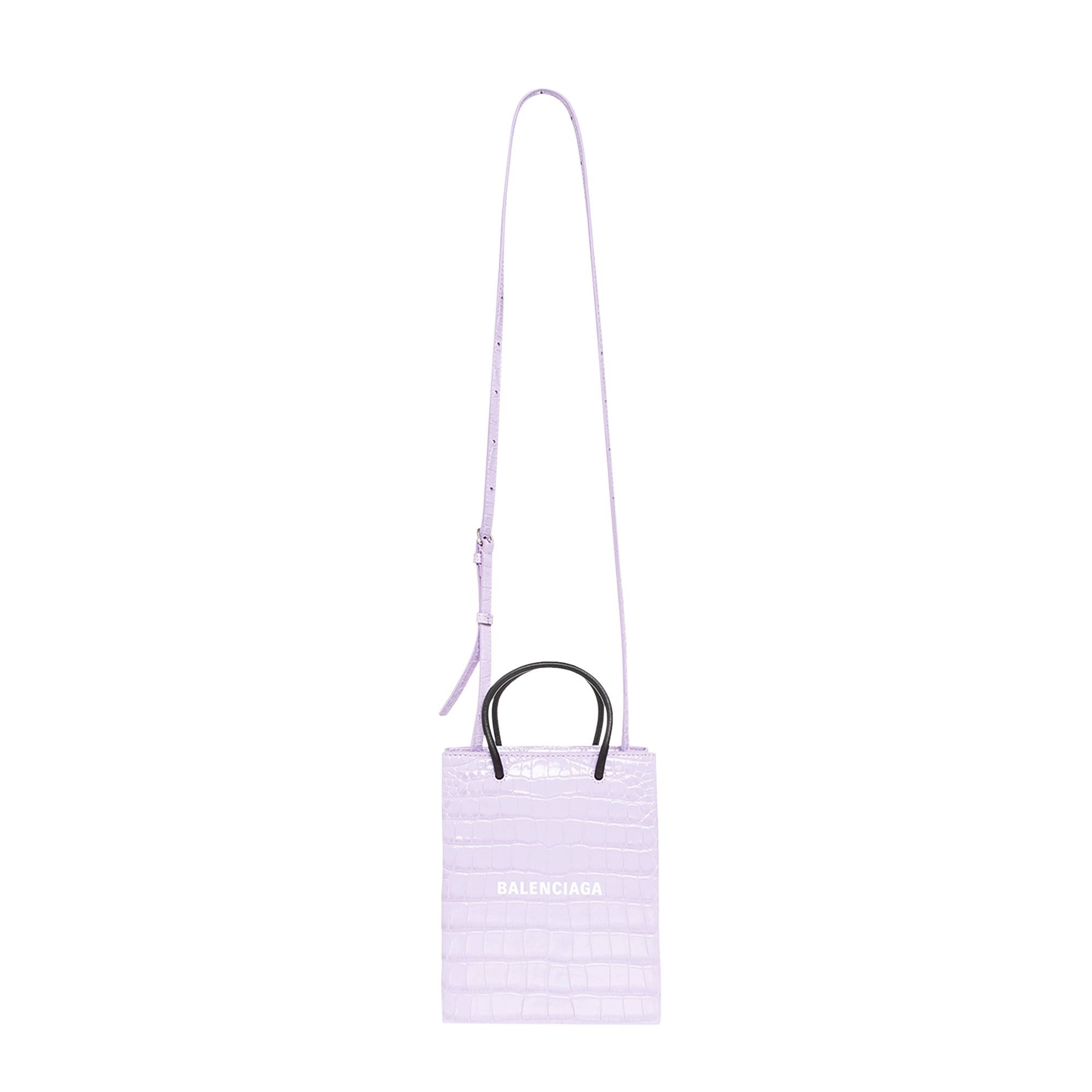 Balenciaga Shopping Phone Shoulder Bag 'Lilac/White' - 3