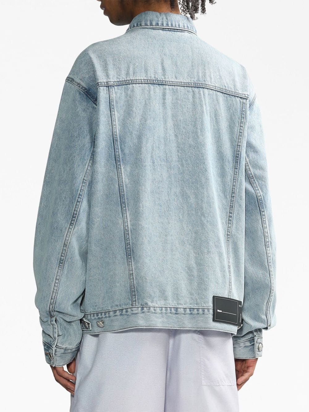logo-patch denim jacket - 4