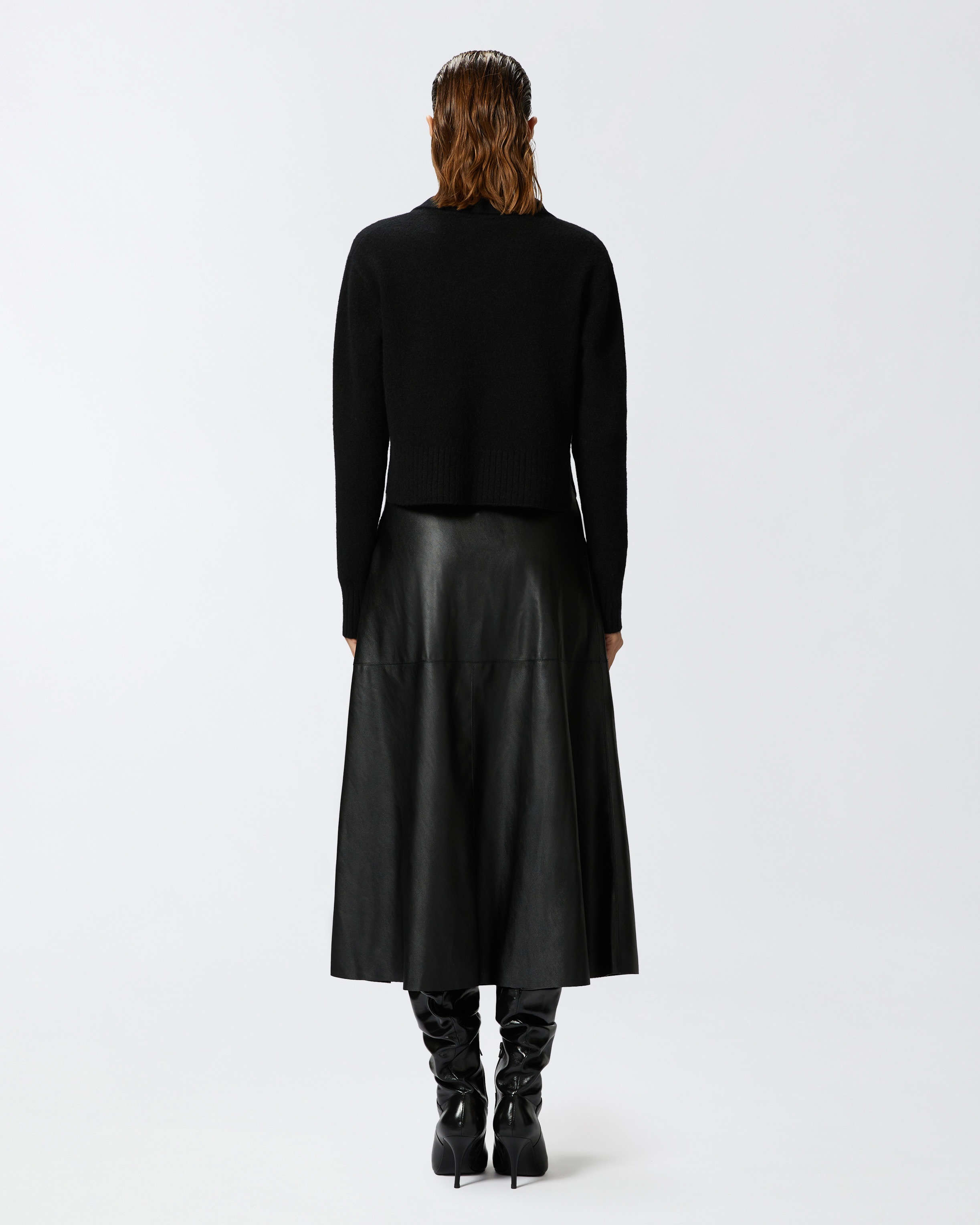SHORT CASHMERE-BLEND SWEATER WITH COLLAR - 4