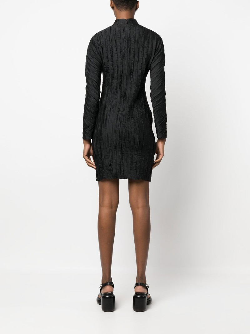 crease-effect mock neck dress 4