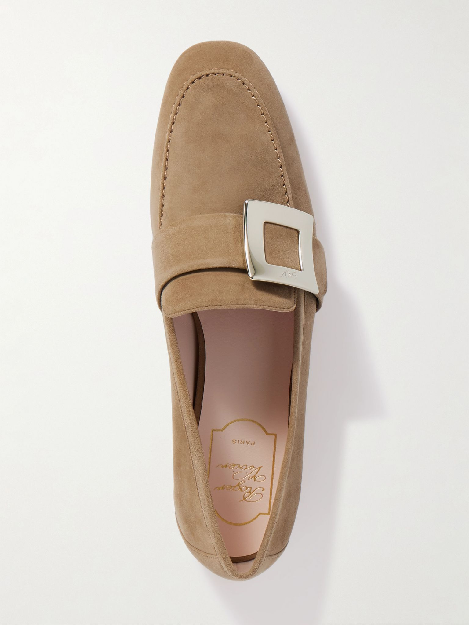Buckled suede loafers Beige - 5
