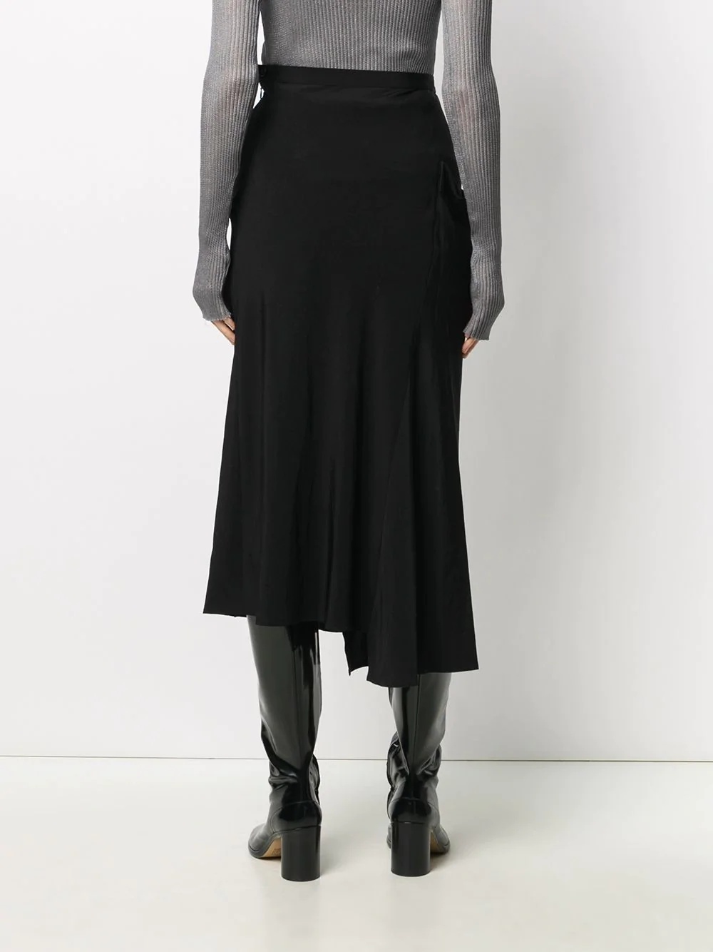 asymmetric skirt with patch pocket - 4