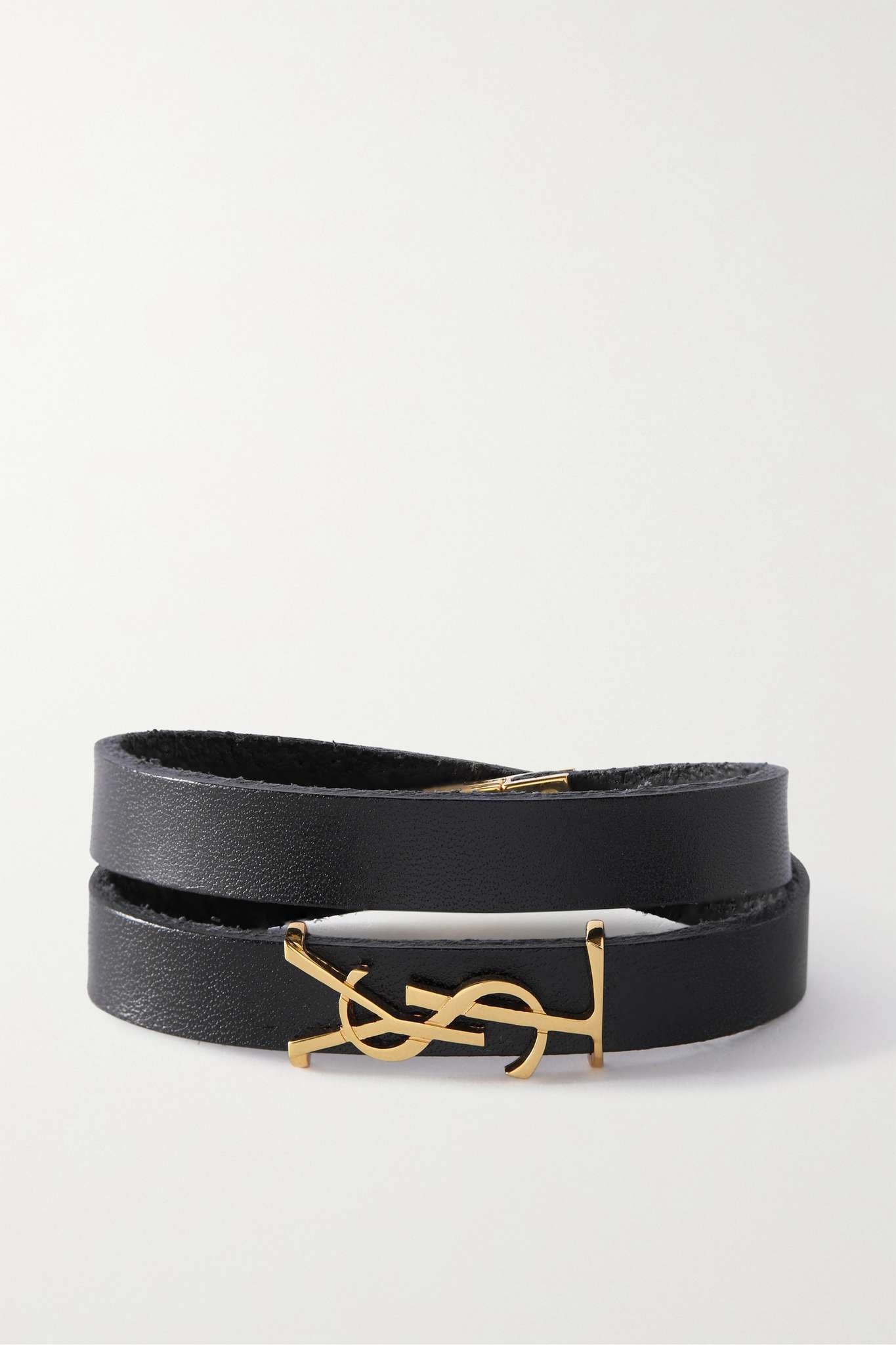 Opyum leather and gold-tone bracelet - 1