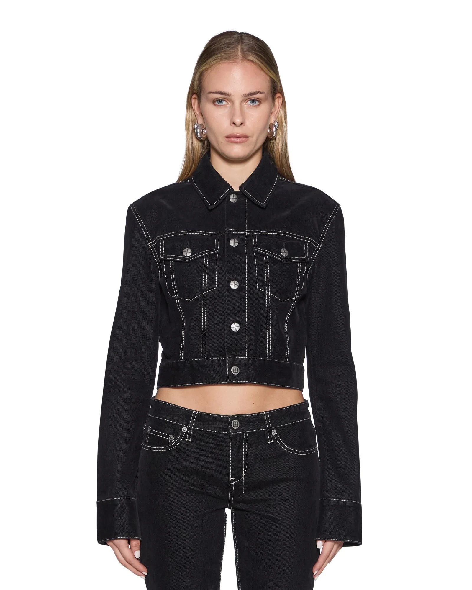 SLIM TRUCKER FLOCKED BLACK - 1