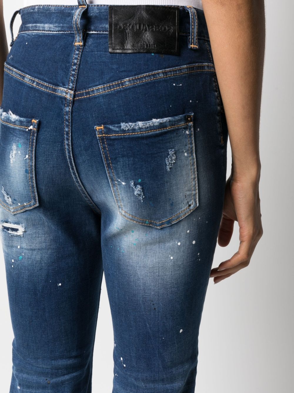 ripped-detail flared jeans - 5