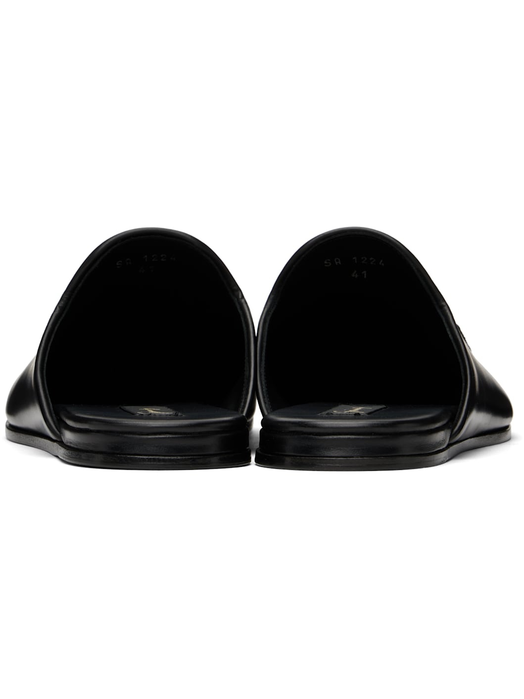 Black Leather Slippers - 2