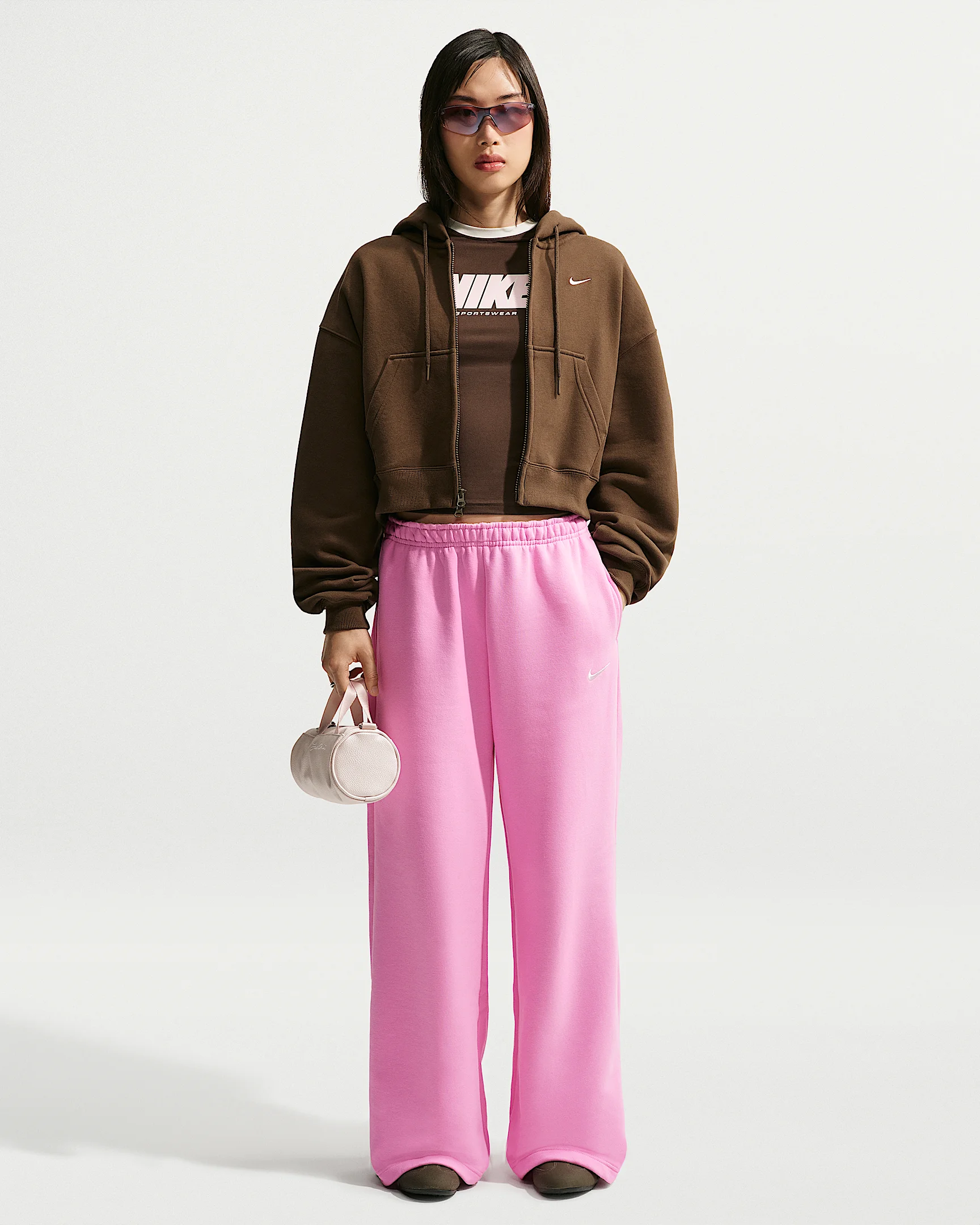 Nike Studio Fleece Medium Weight Women's Mid-Rise Wide-Leg Pants - 1