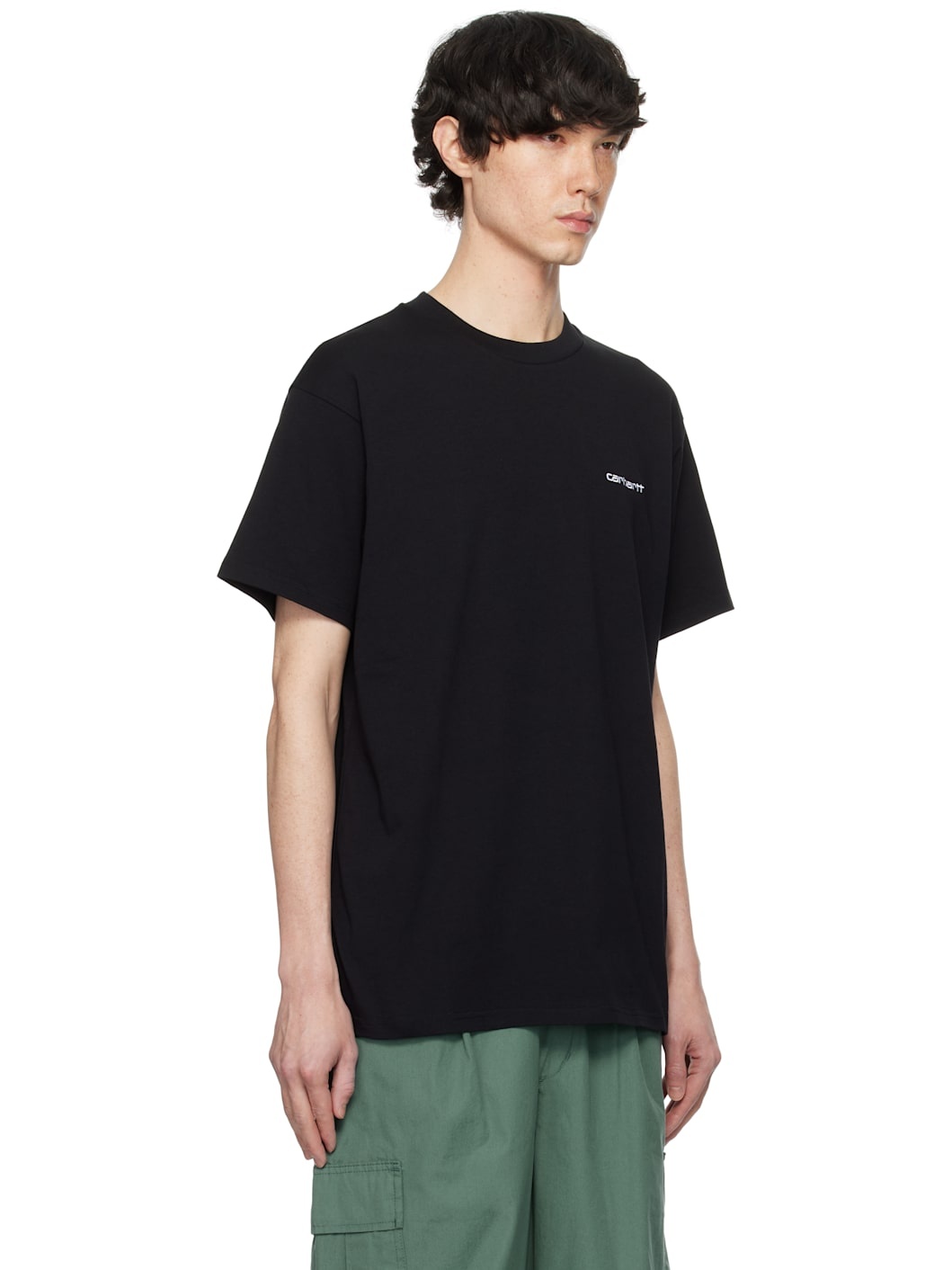 Black Script Embroidery T-shirt - 2
