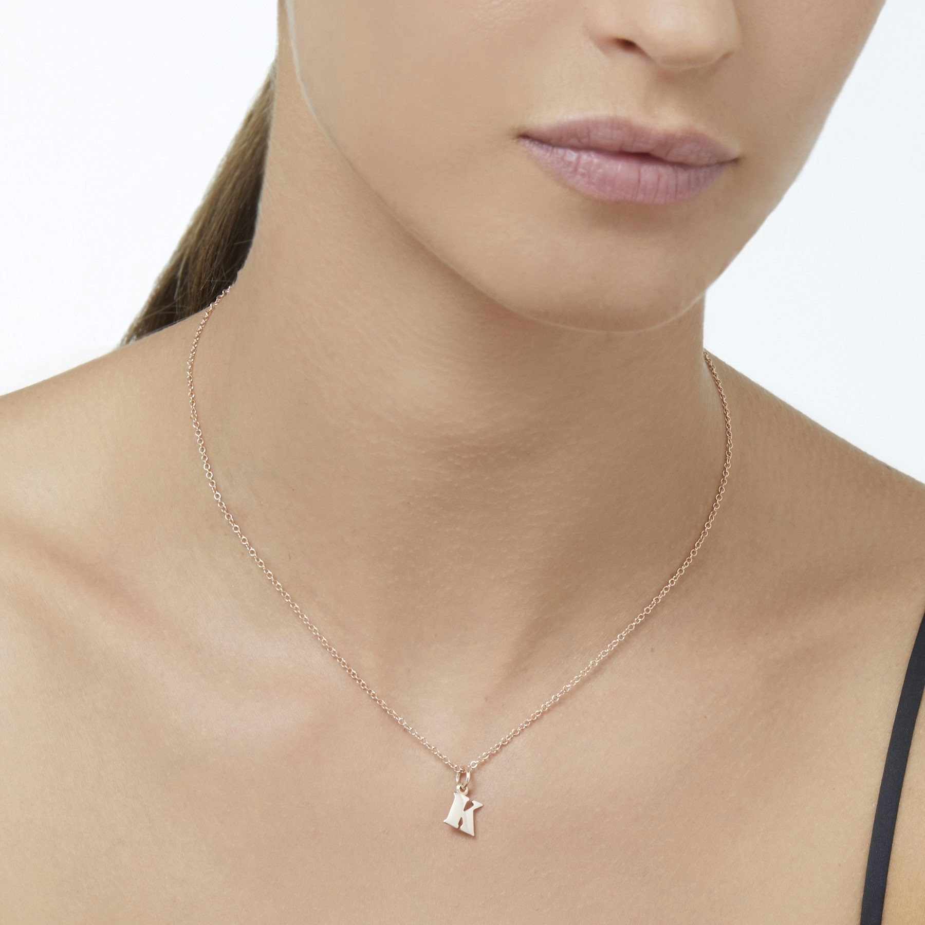 ROSE GOLD LETTER K CHARM - 3