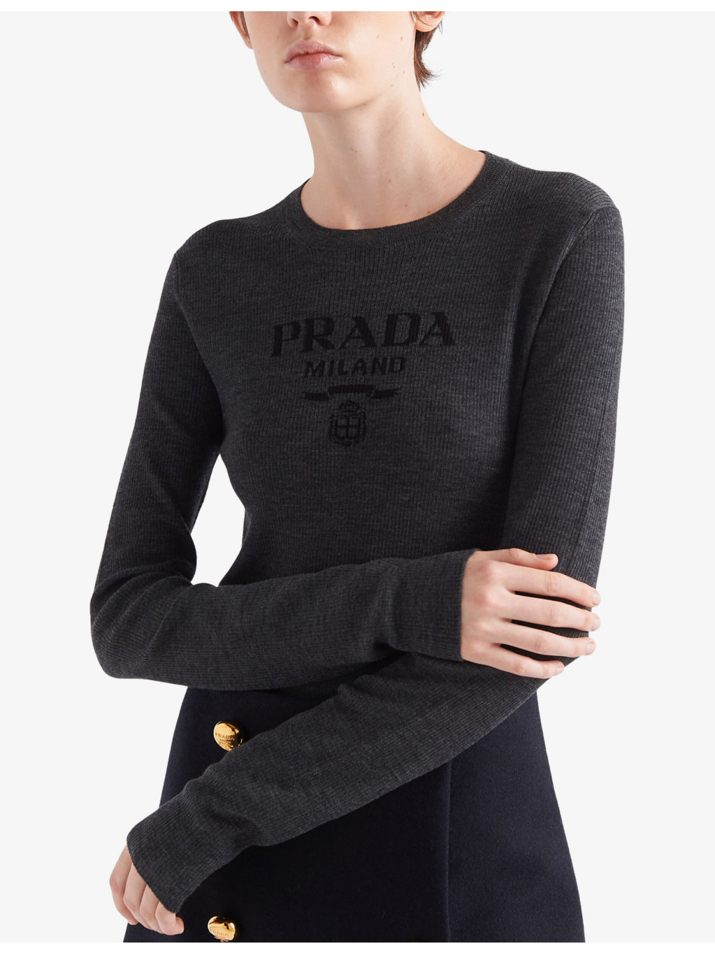 Superfine crew-neck wool knitted jumper - 3