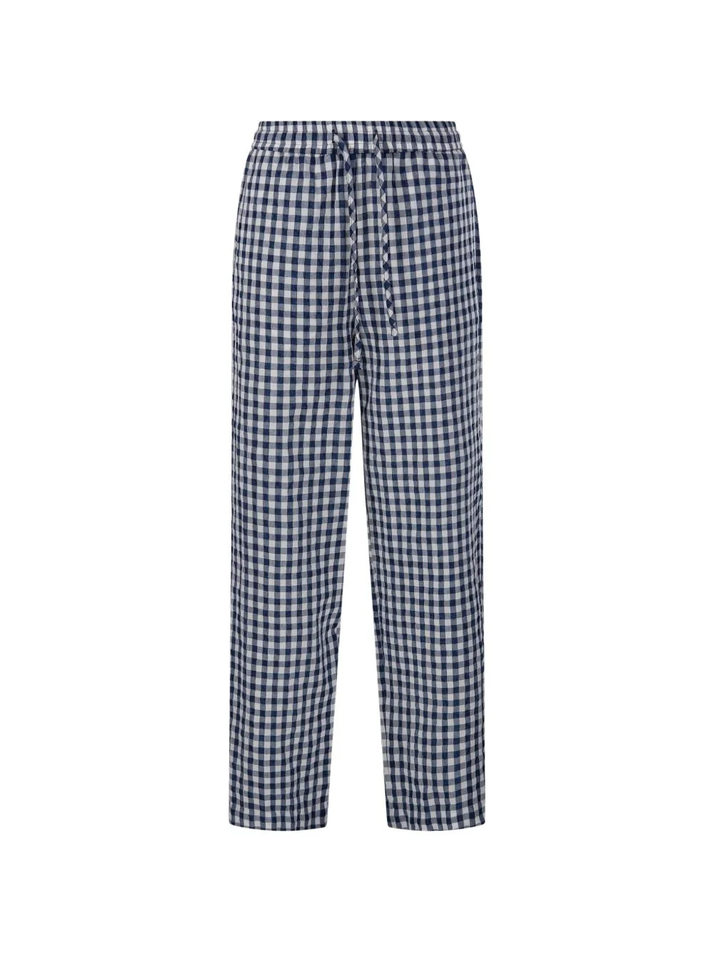 checked drawstring trousers - 1