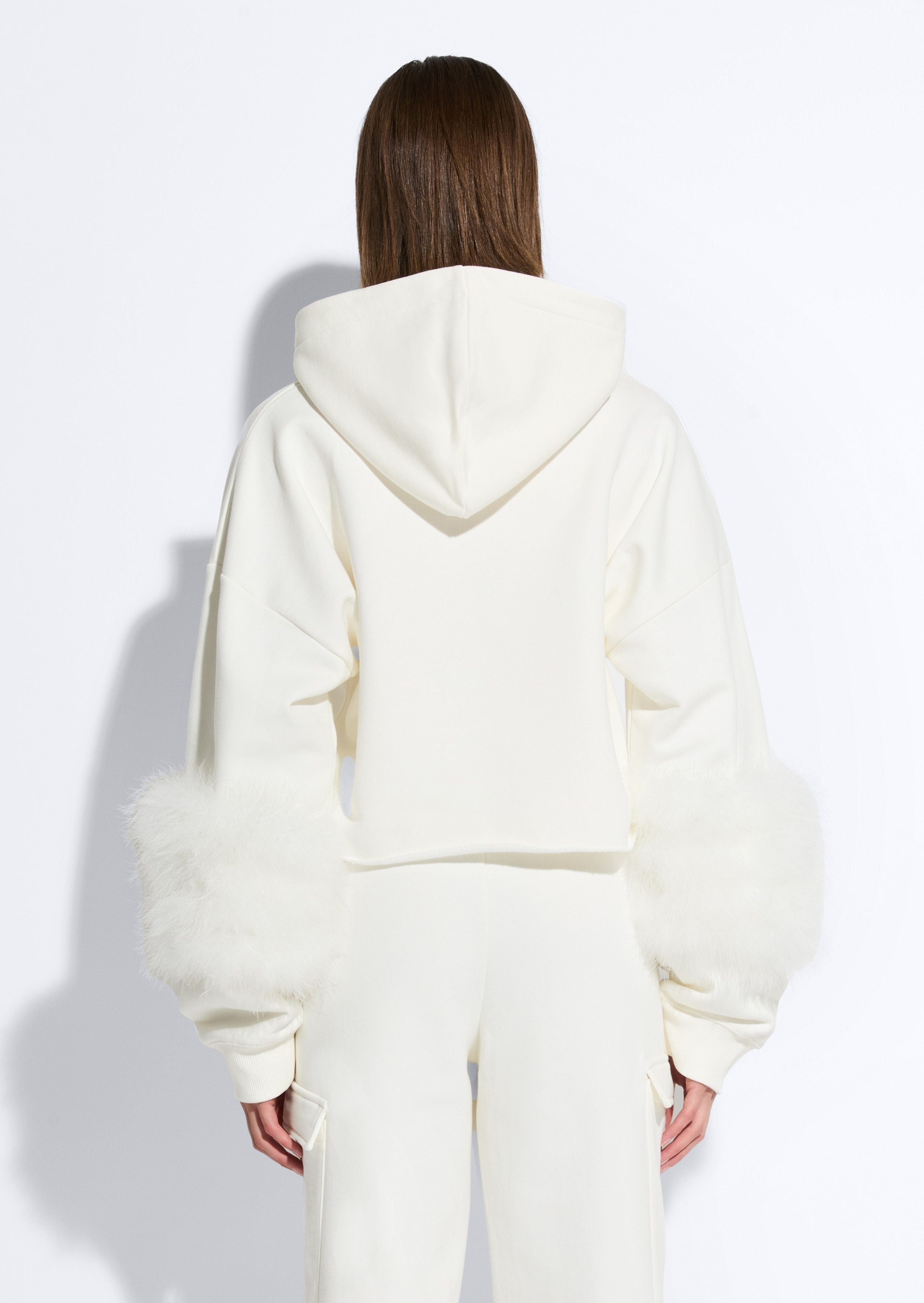 Cotton Sweatshirt With Marabou Feathers - 3