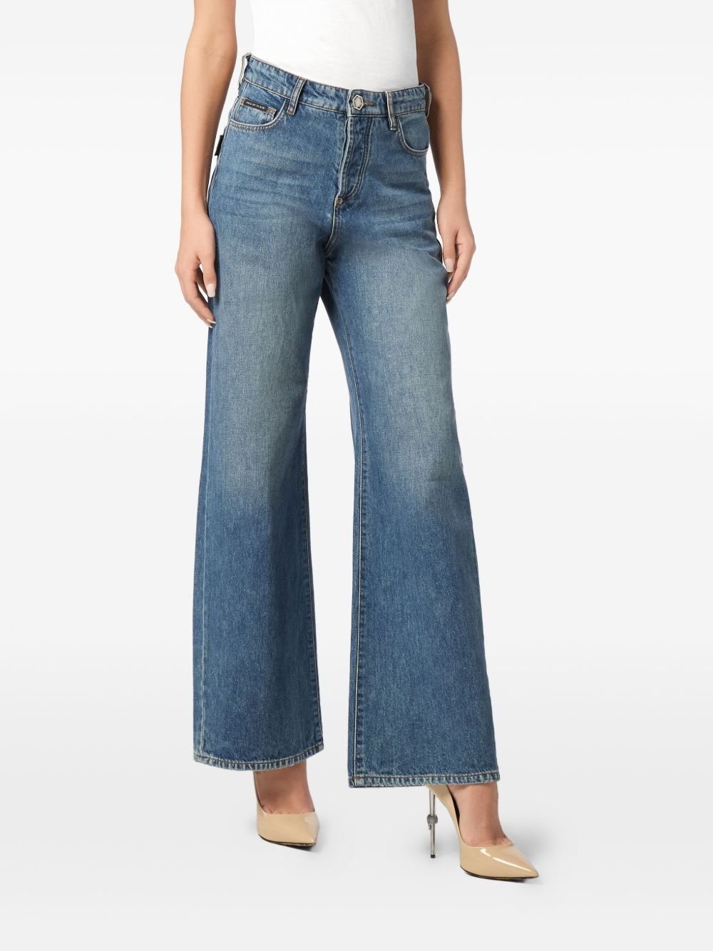 logo-embroidered jeans - 3