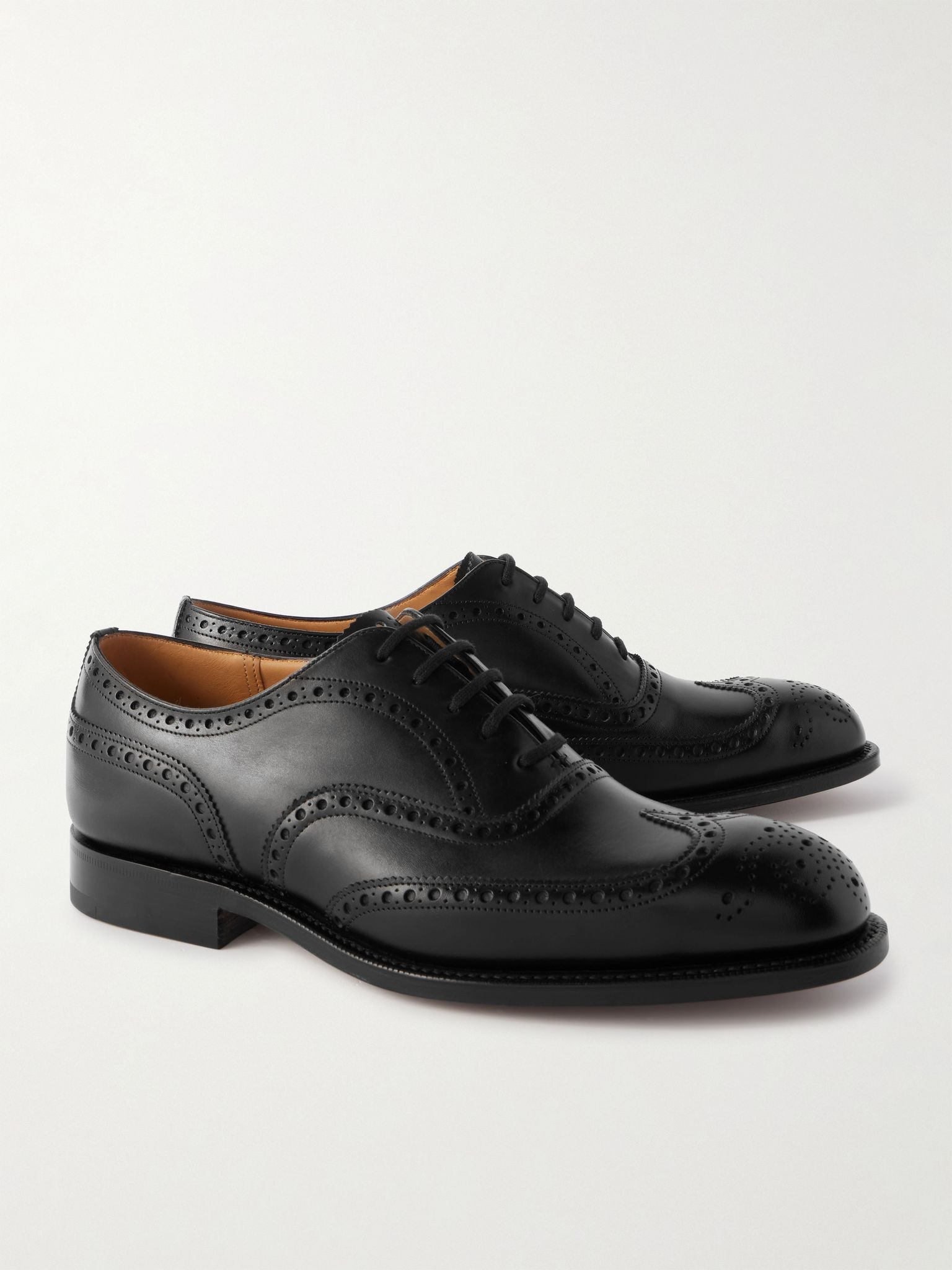 Chetwynd Leather Wingtip Brogues Black - 4