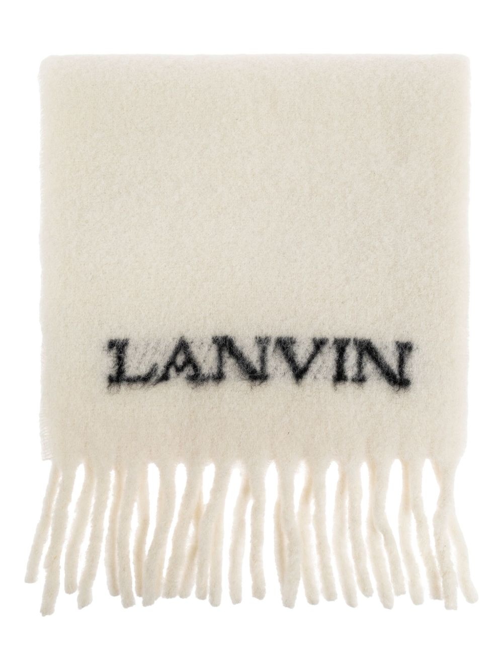 logo-detail fringed scarf - 1