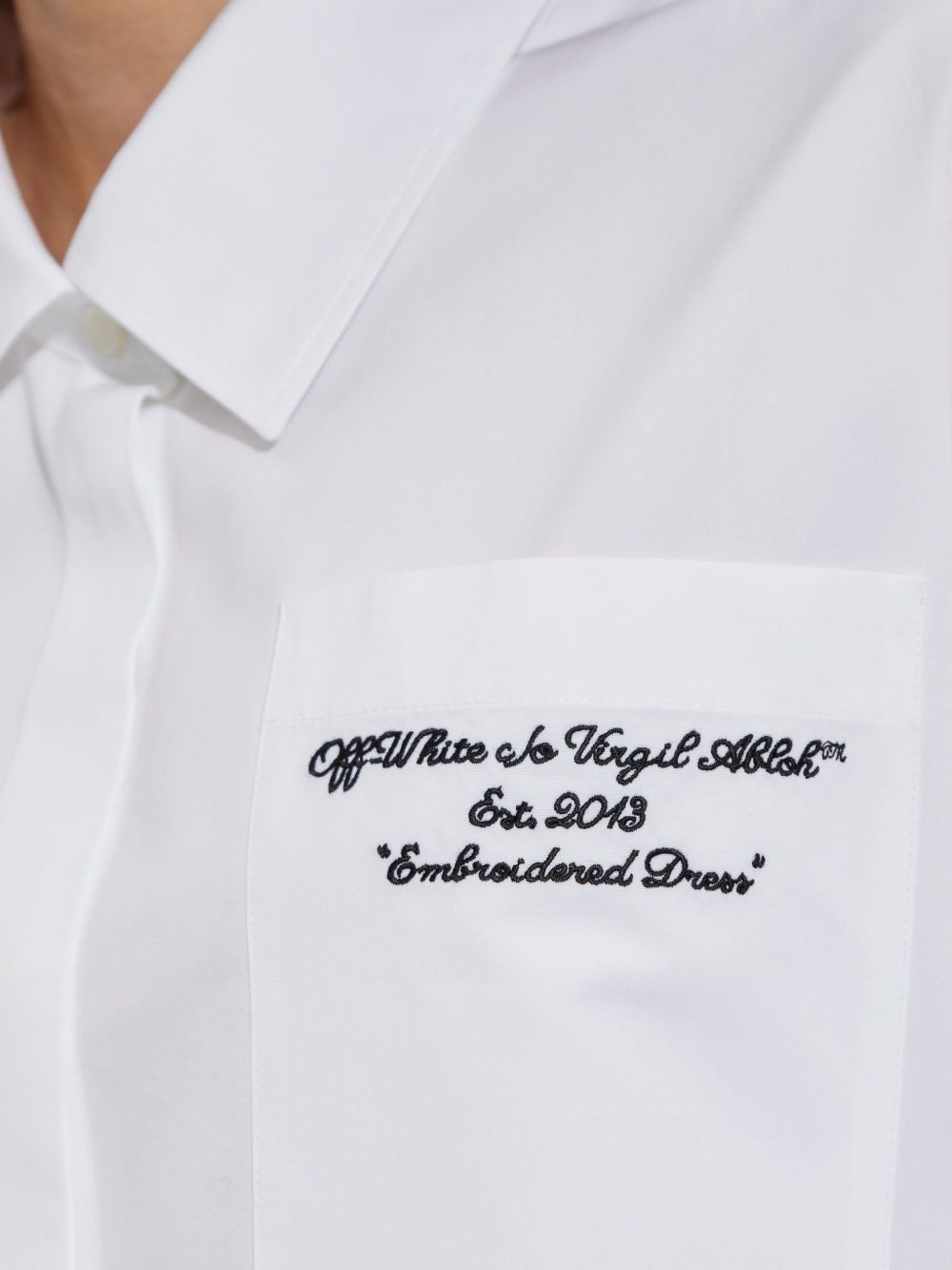 embroidered logo shirt dress - 5