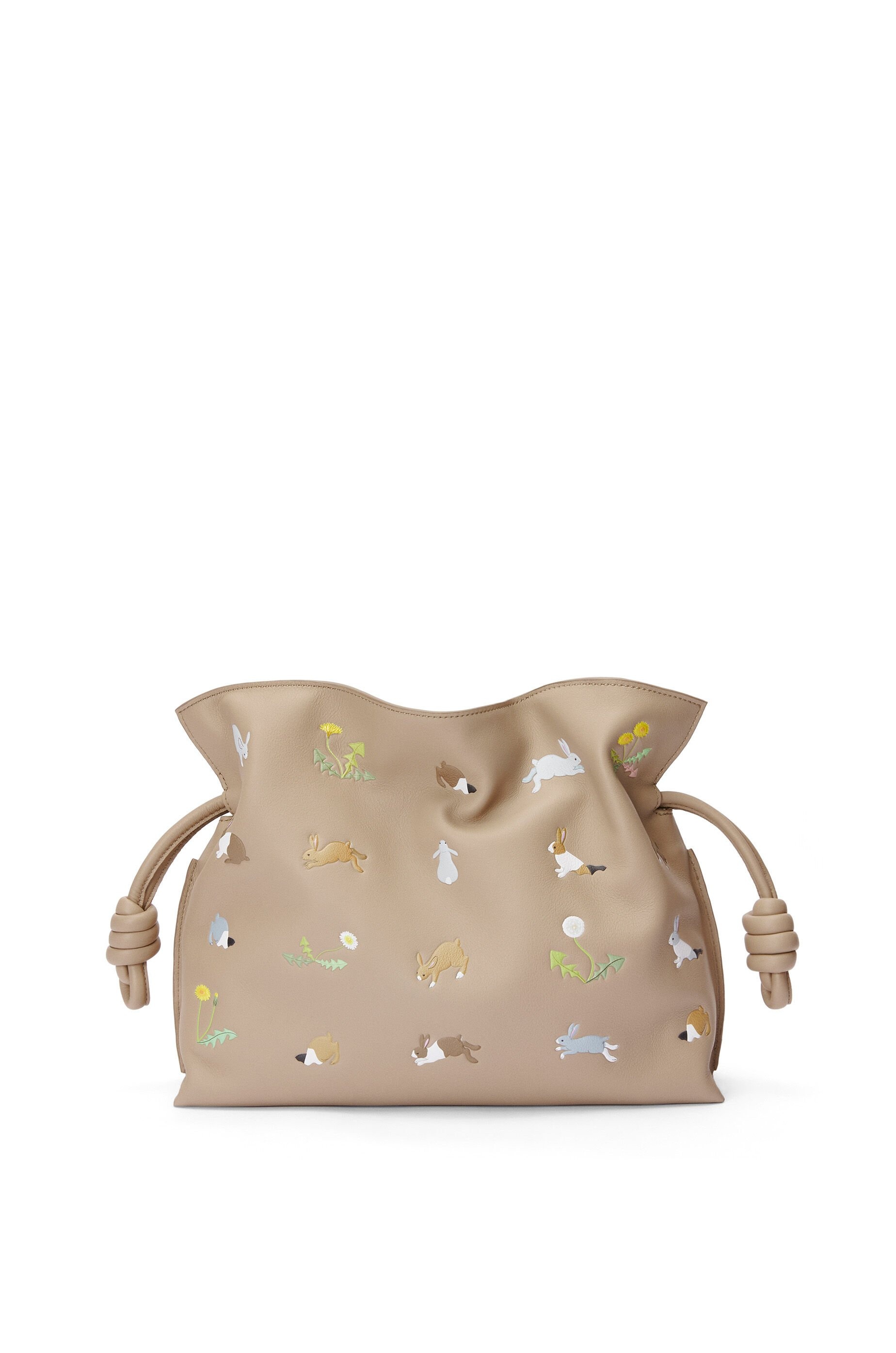 Bunny medium Flamenco clutch in nappa calfskin - 7