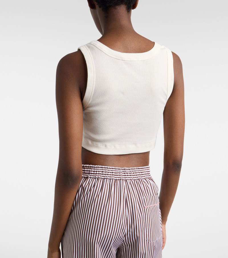 Logo cotton jersey crop top 4