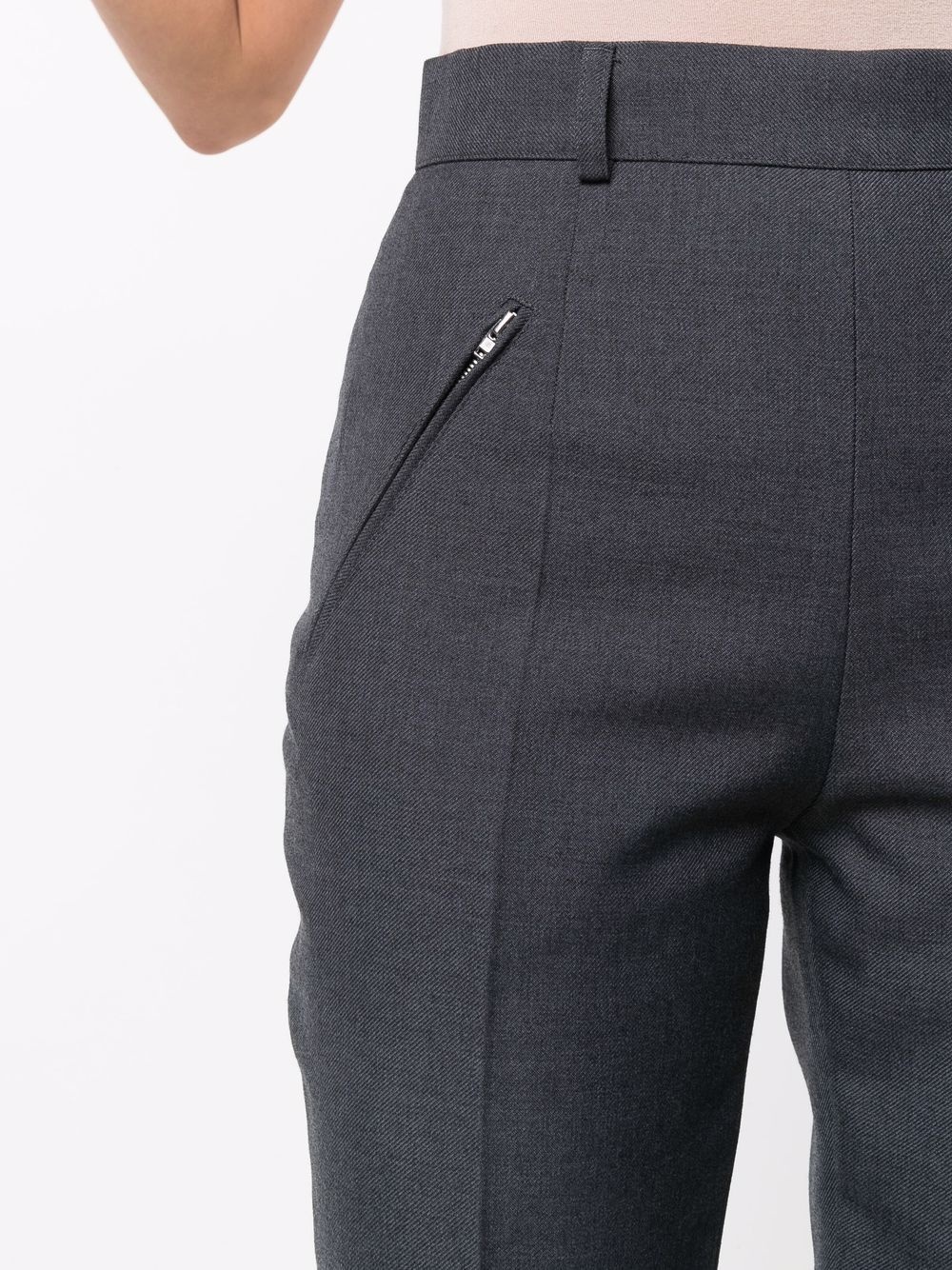 high-waisted slim-fit trousers - 7