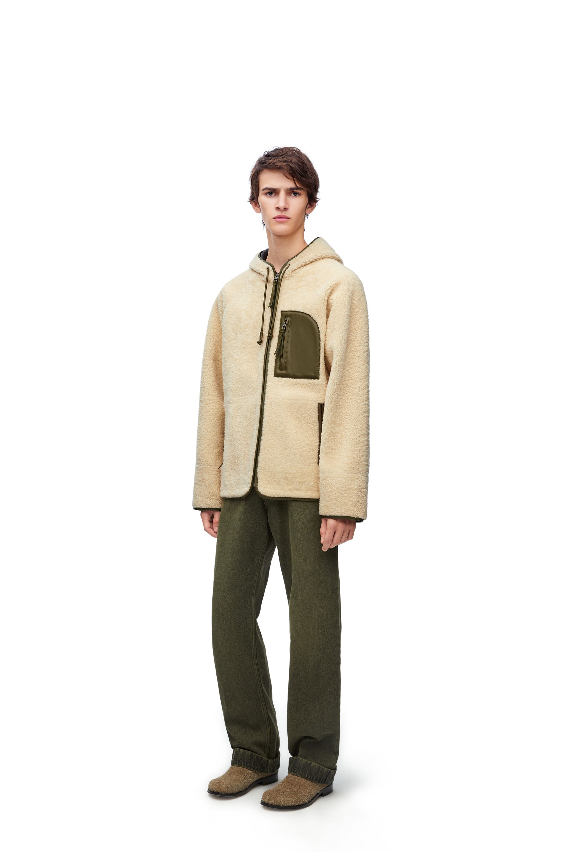 Hooded jacket in shearling - 2