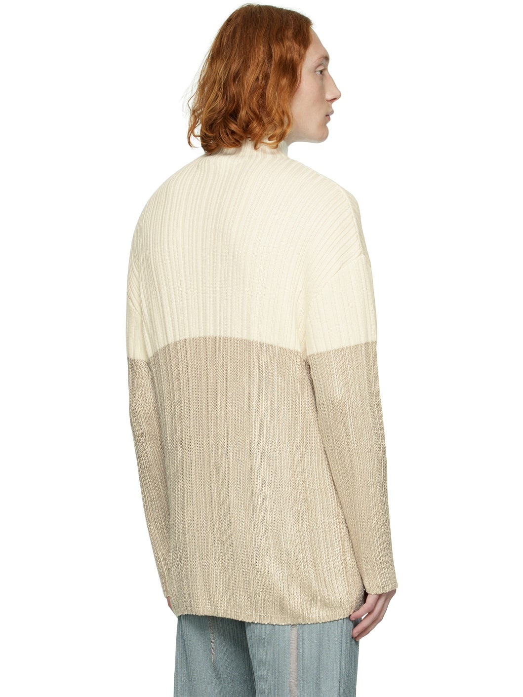 Off-White Mock Neck Sweater - 3