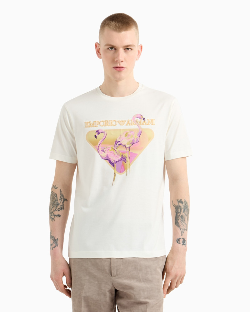 EMPORIO ARMANI ASV JERSEY T-SHIRT WITH CAMARGUE PRINT outlook