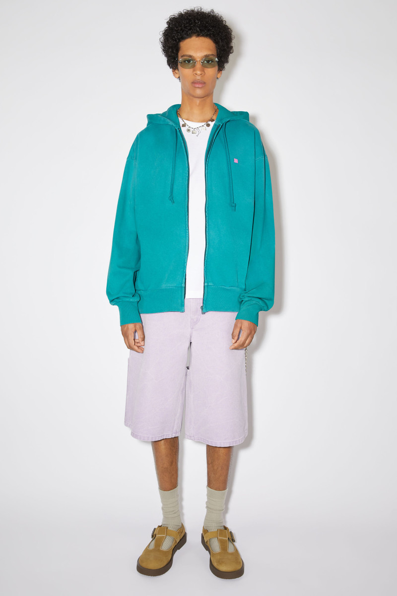Acne Studios Hooded zippered sweatshirt - Relaxed fit - Sea green outlook