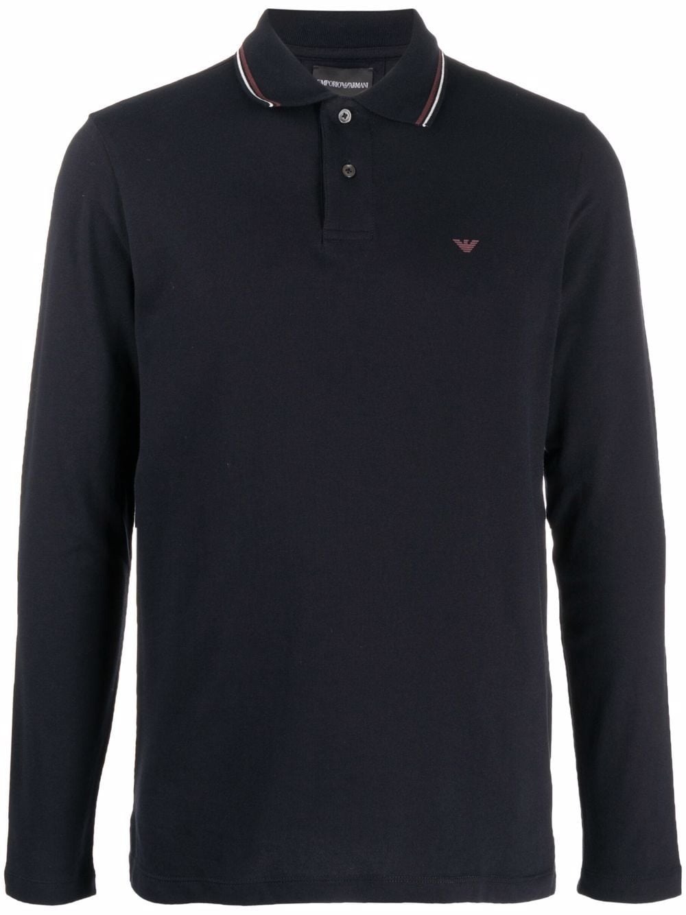 longsleeved logo-print polo shirt - 1
