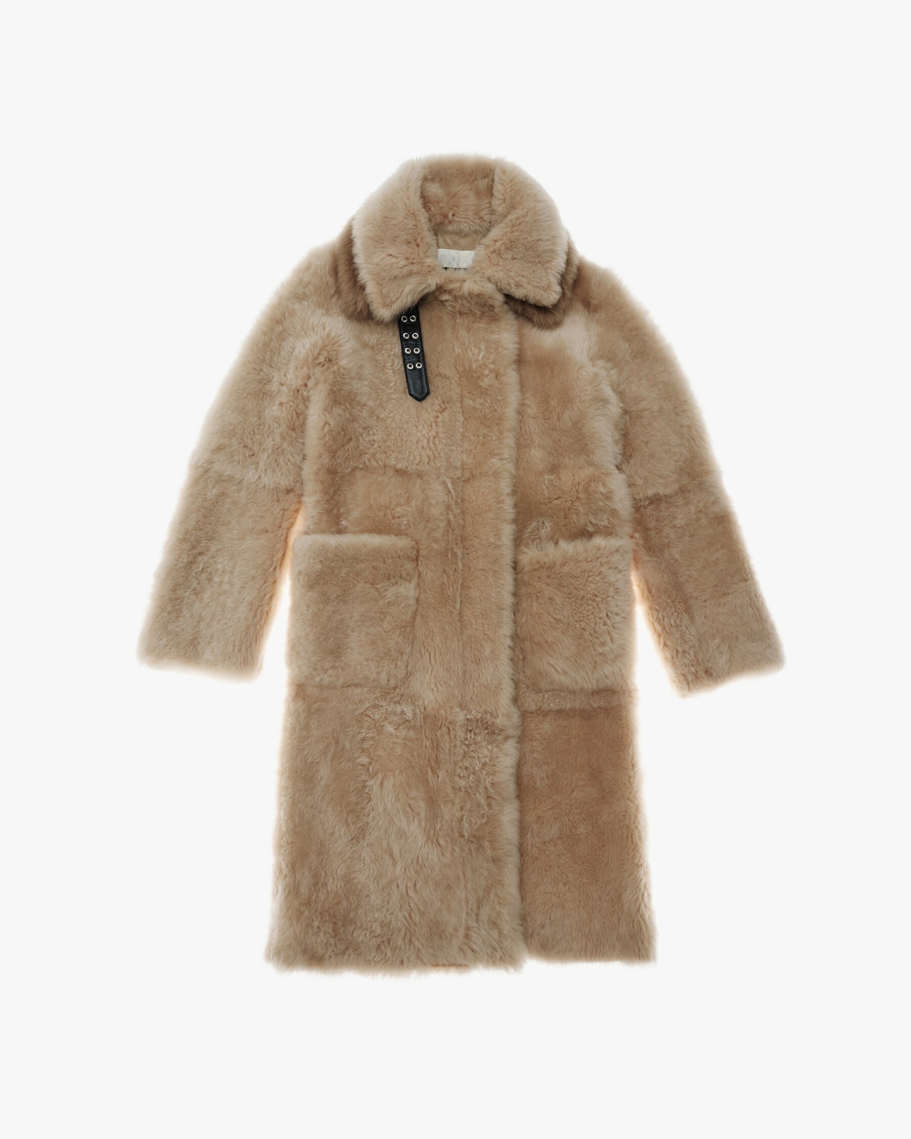 RIBBED SHEARLING COAT - 1