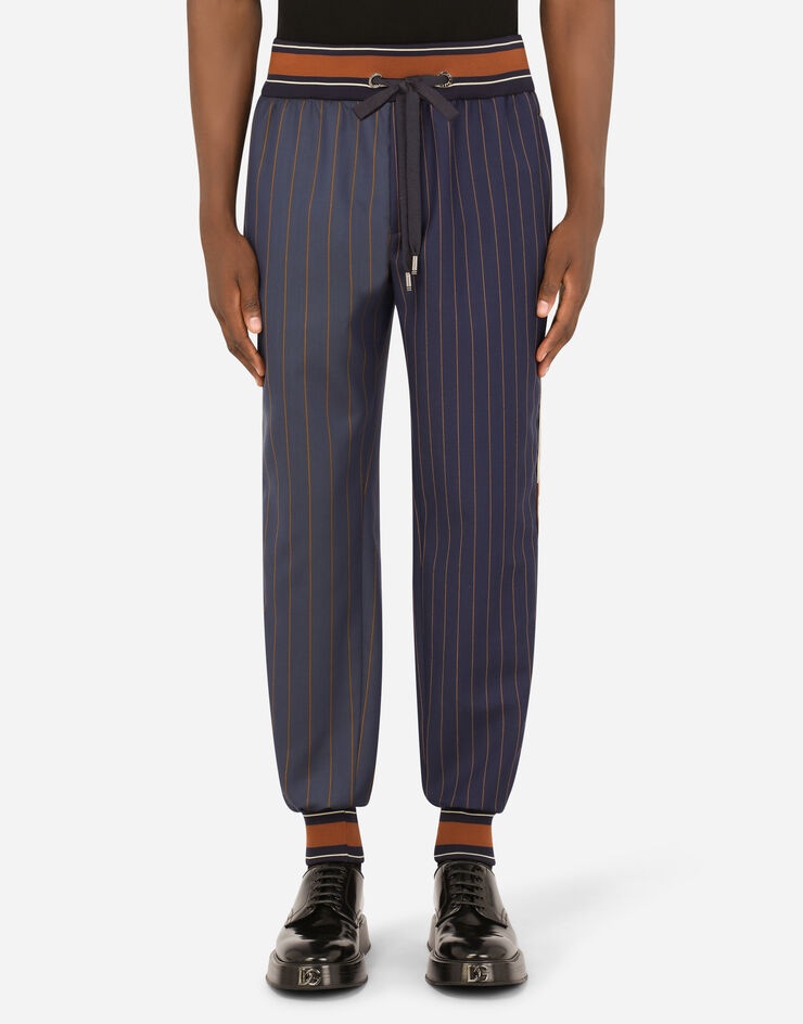 Pinstripe wool jogging pants - 1