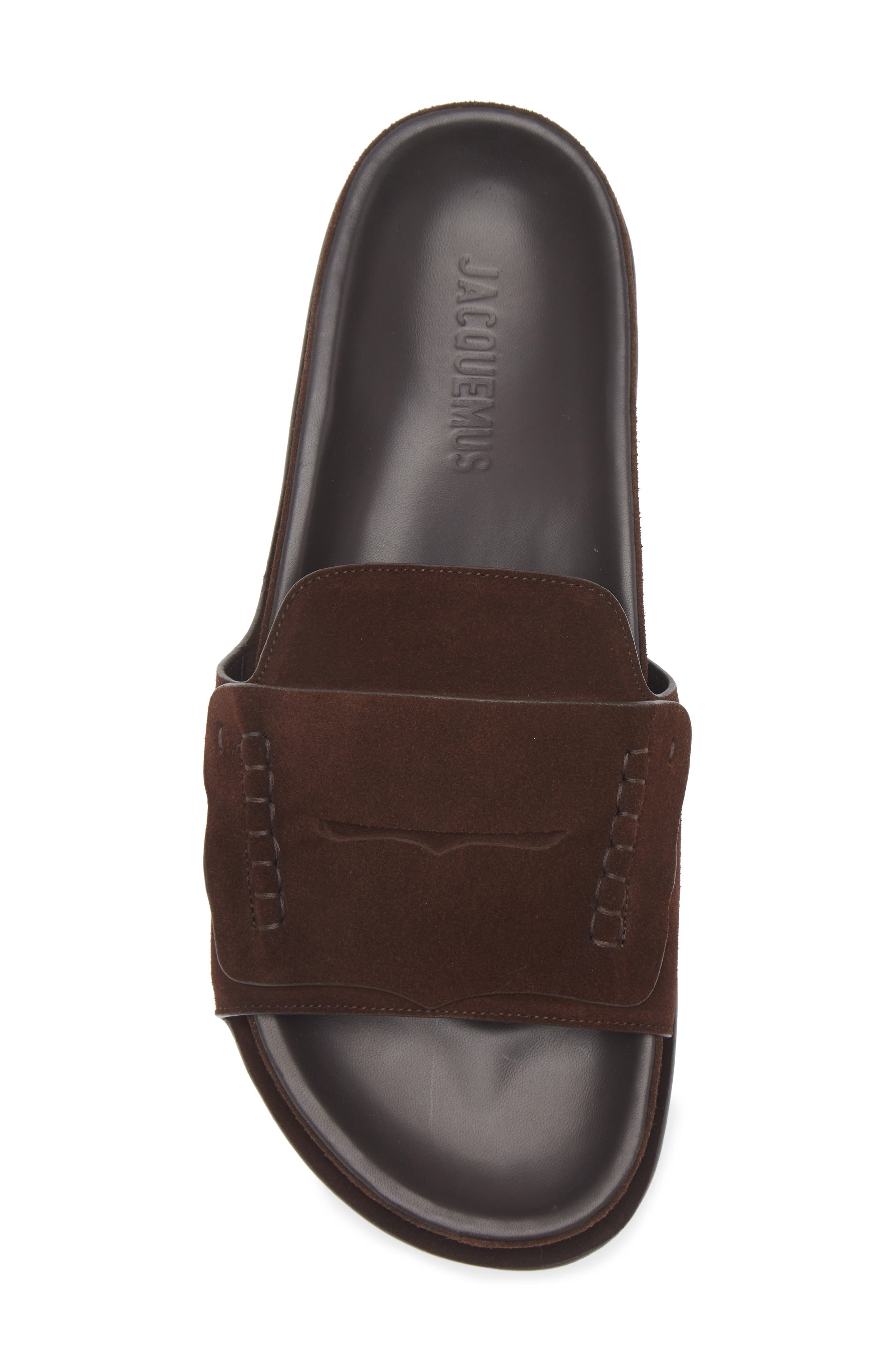 Jacquemus Les Sandales Mocassin Slide Sandal in Dark Brown 880 at Nordstrom - 5