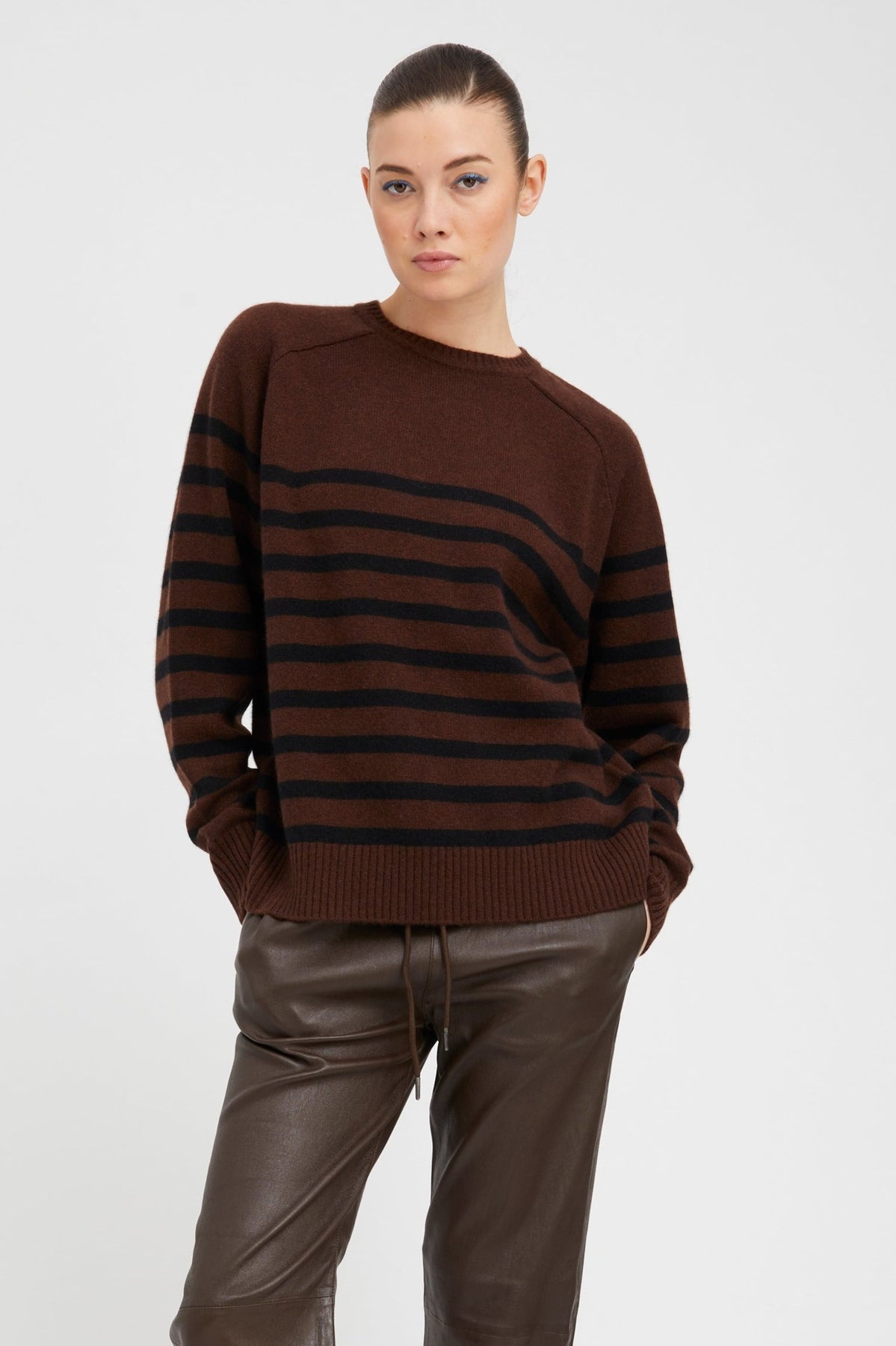 AMERICANO STRIPED CASHMERE CREWNECK - 1