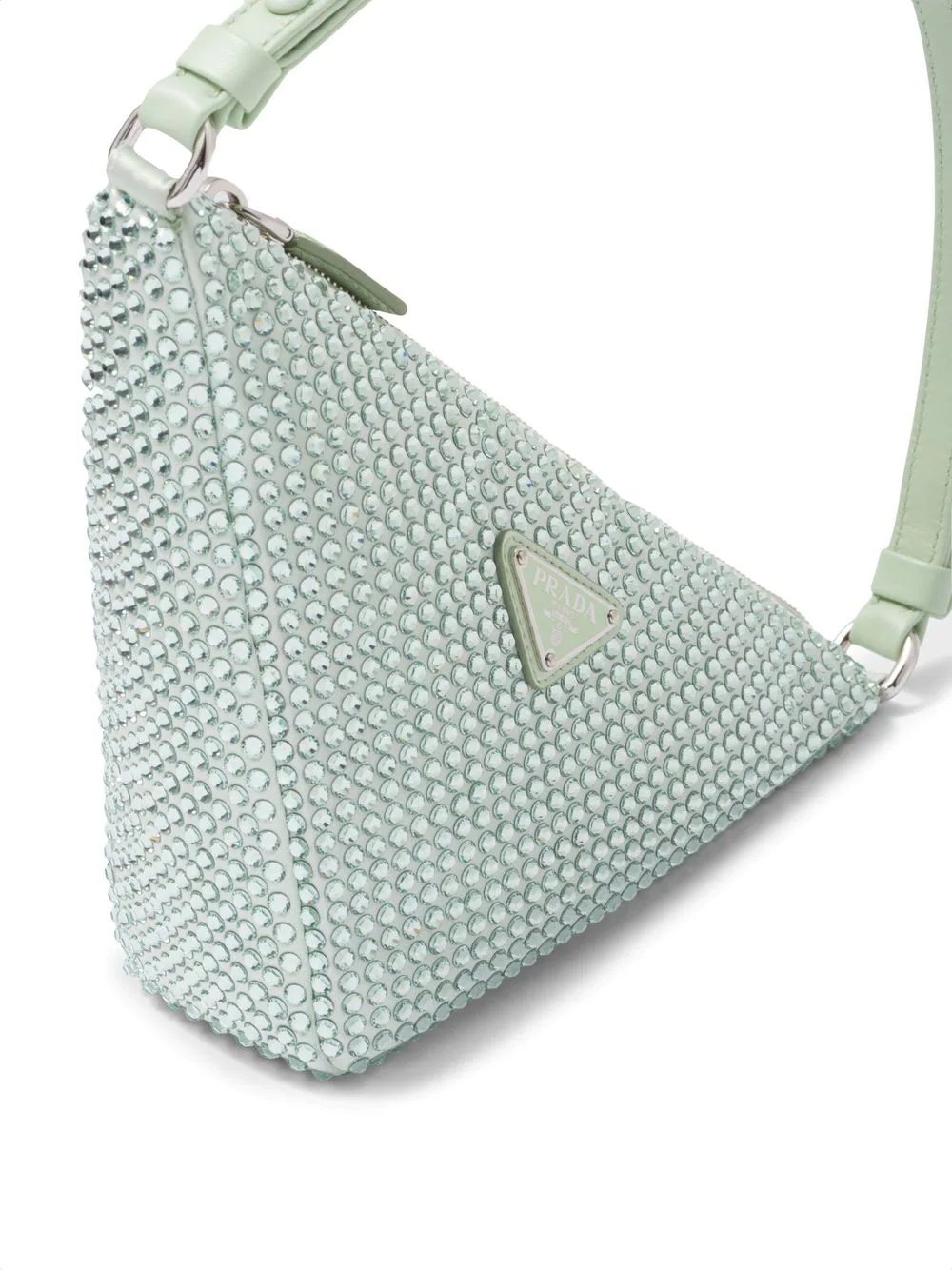 Triangle crystal-embellished mini bag - 6