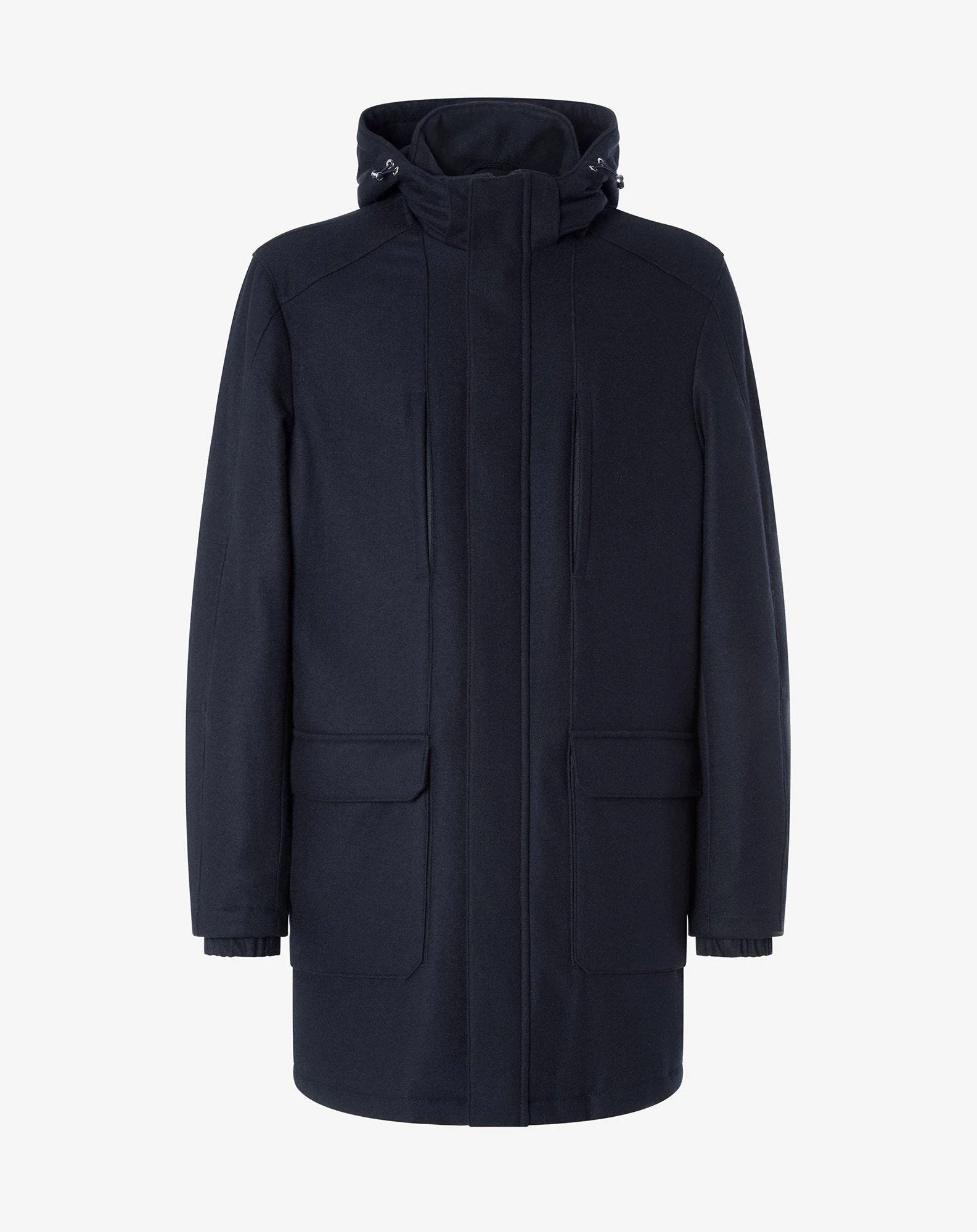 Navy blue technical wool jacket - 1