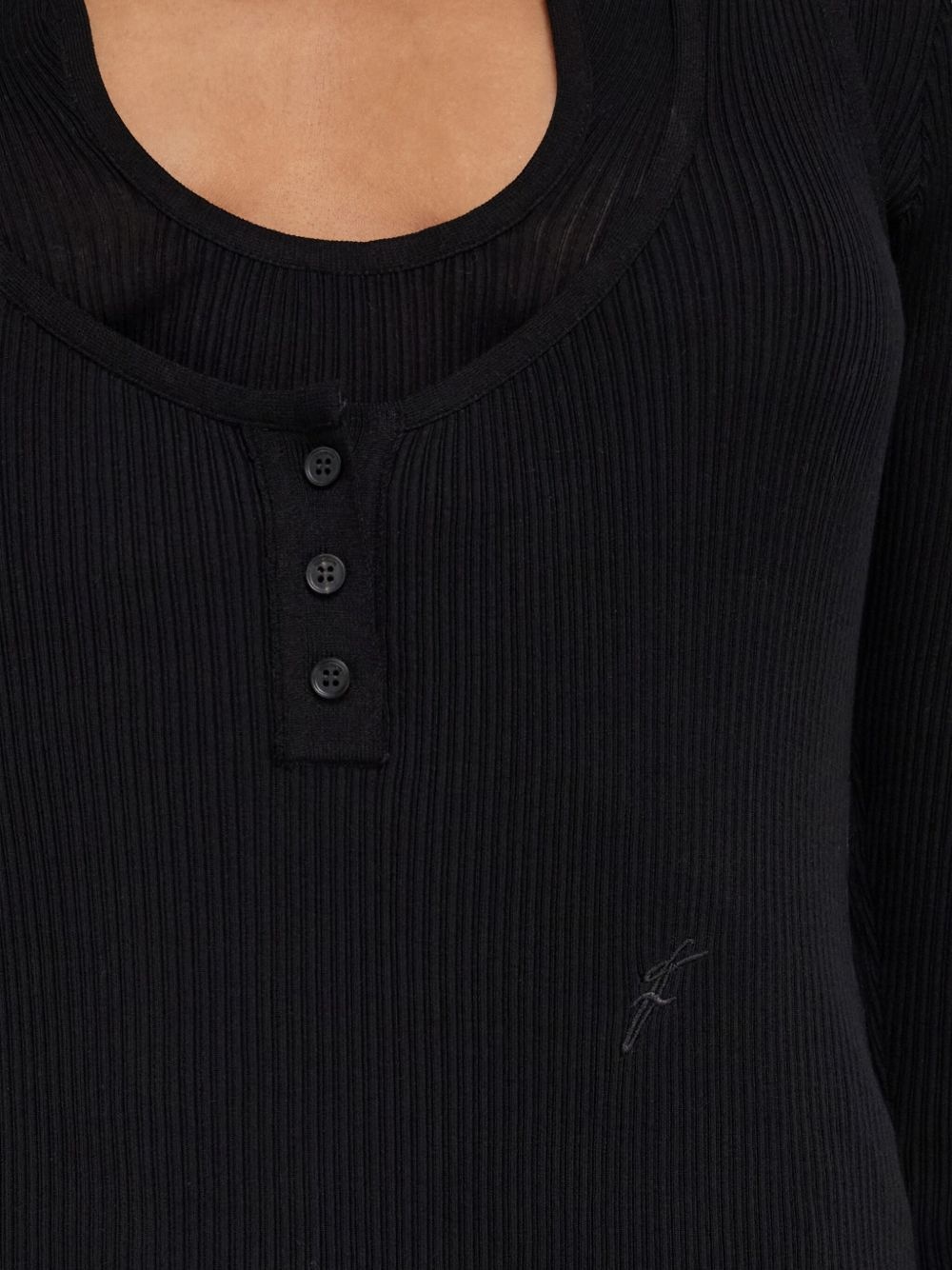 rippled-neckline sweater - 5