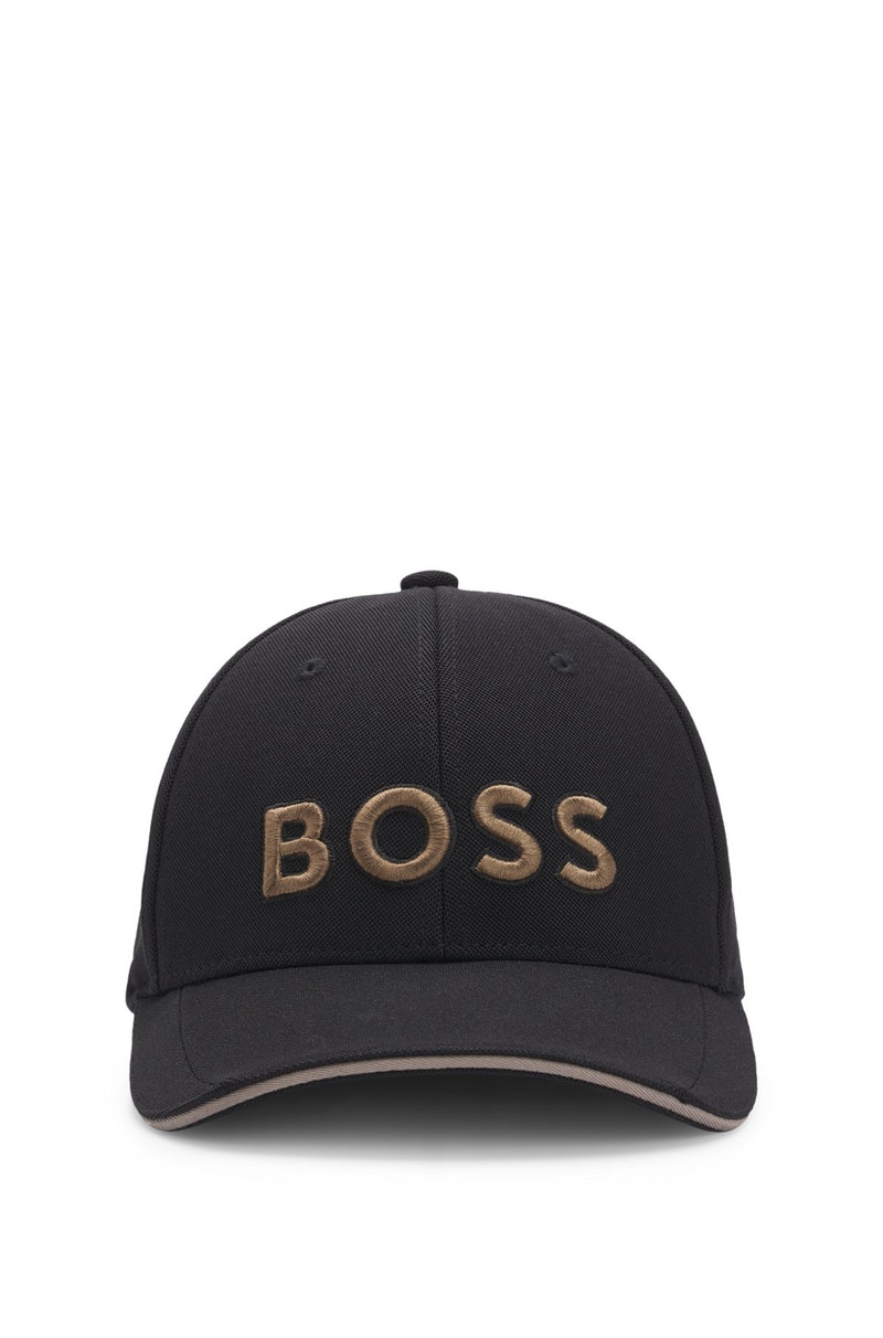 BOSS KNITTED-PIQUÉ SIX-PANEL CAP WITH EMBROIDERED LOGO outlook