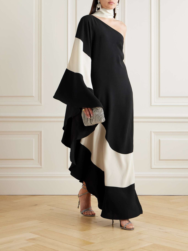 Taller Marmo Tirso one-shoulder two-tone crepe gown outlook