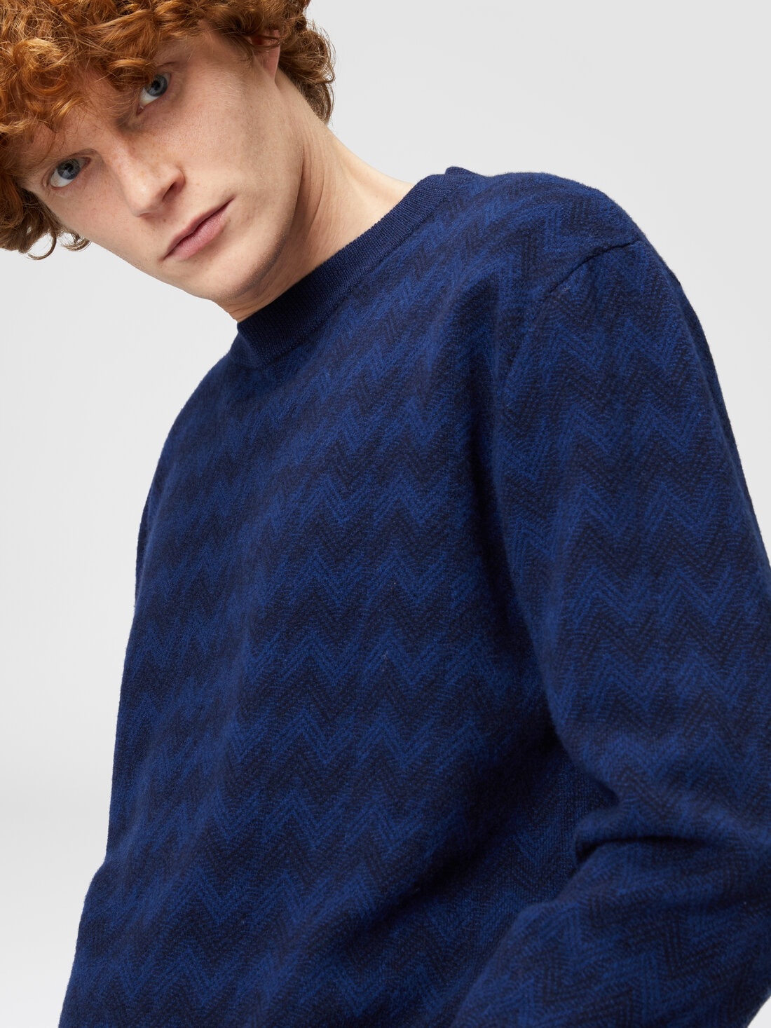 Zigzag wool and cashmere crewneck pullover - 5