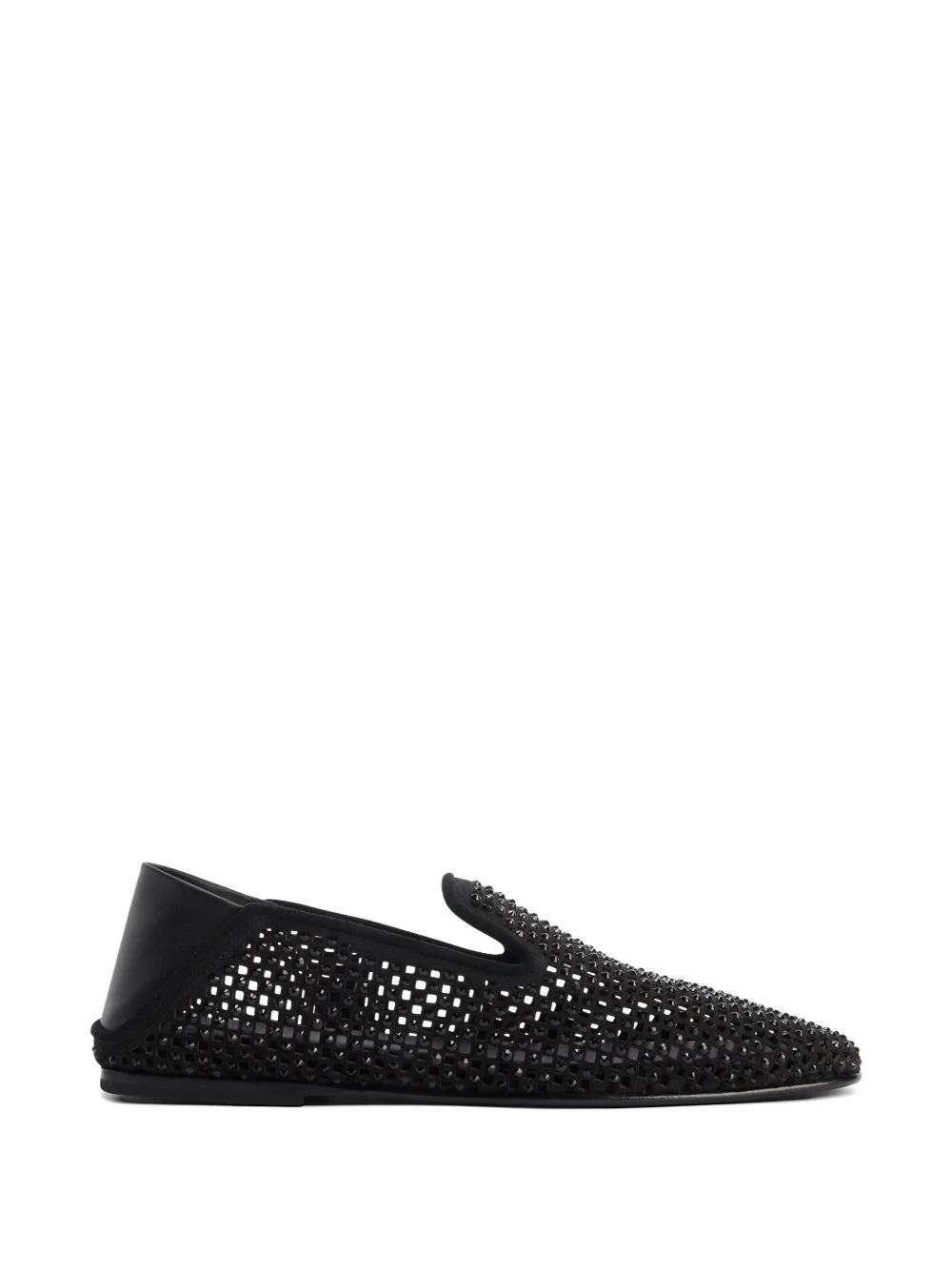 perforated rhinestone loafers - 1