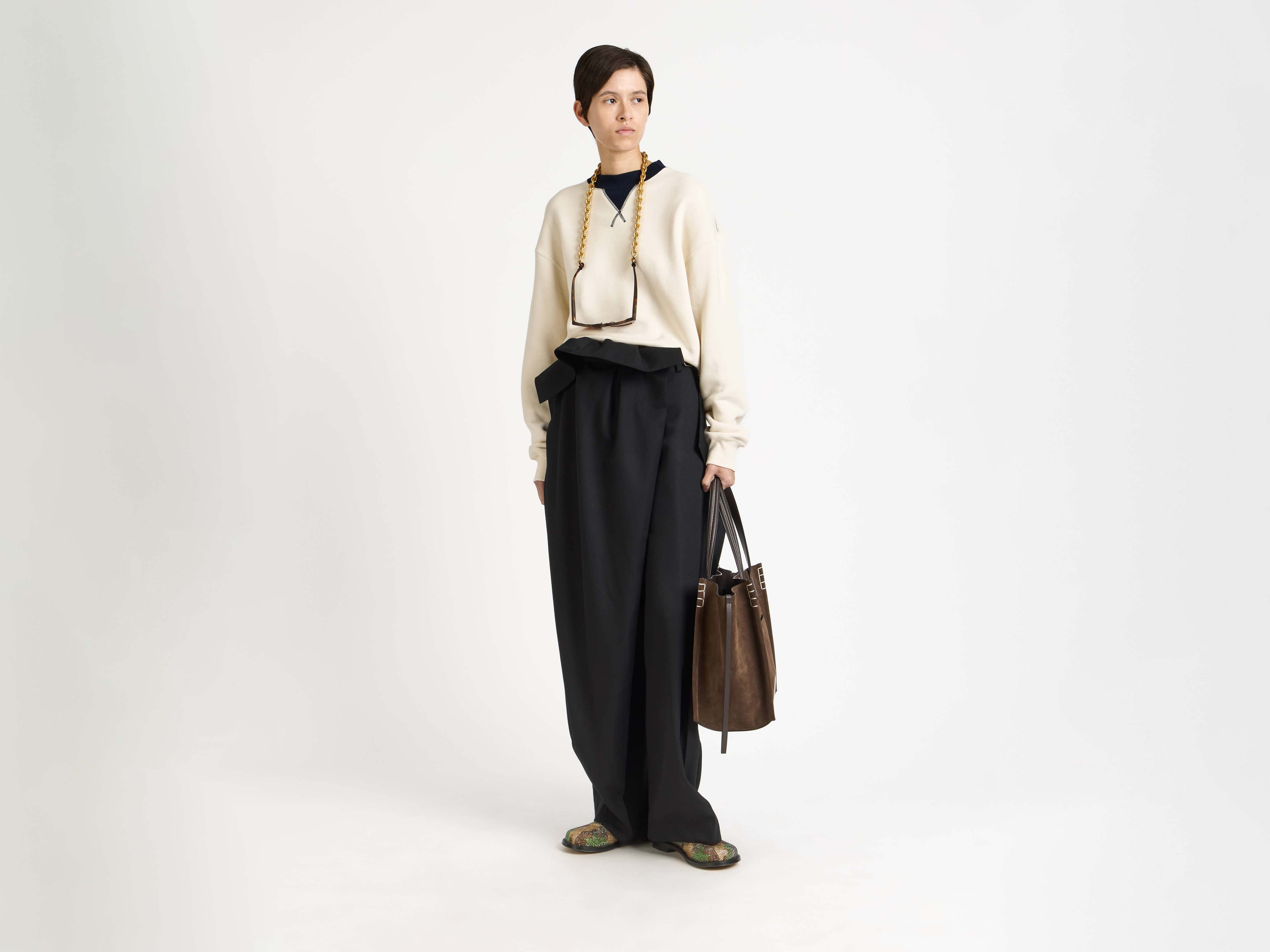 FOLD OVER TROUSERS IN BLACK - 2