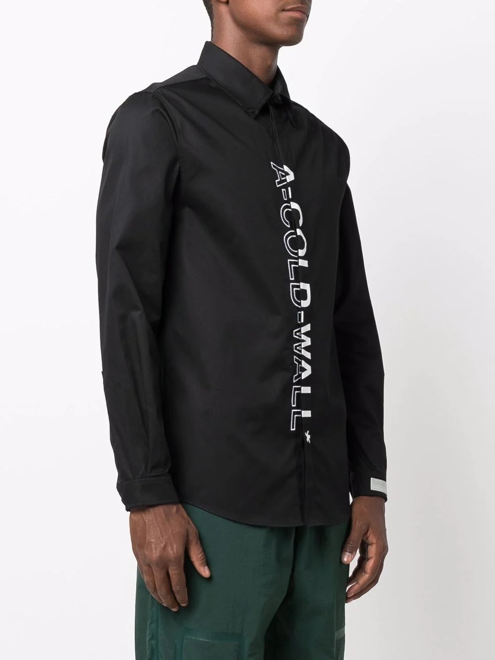 vertical logo print shirt - 3