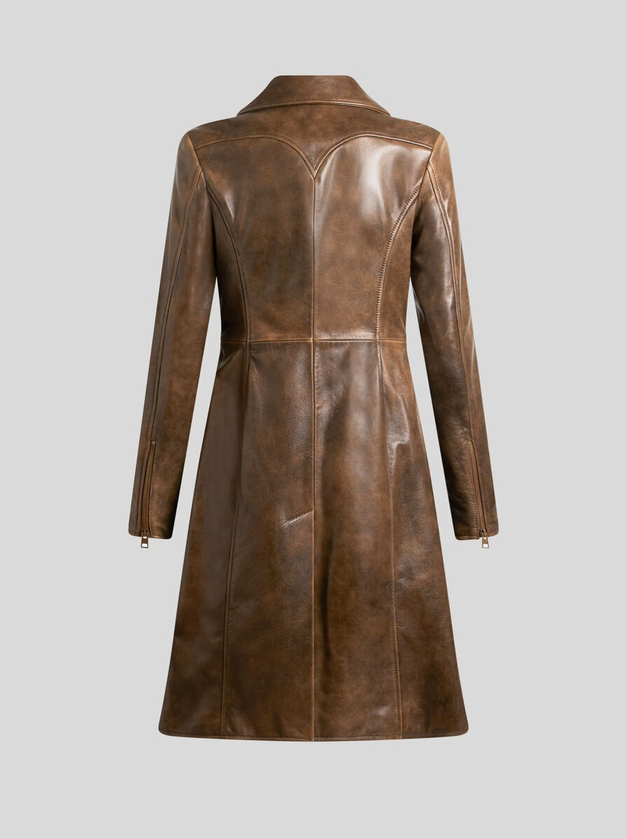 LEATHER COAT WITH INLAYS - 6