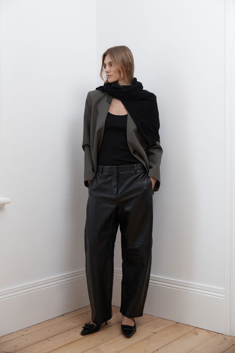 Leather Balloon Pants - Black - 10