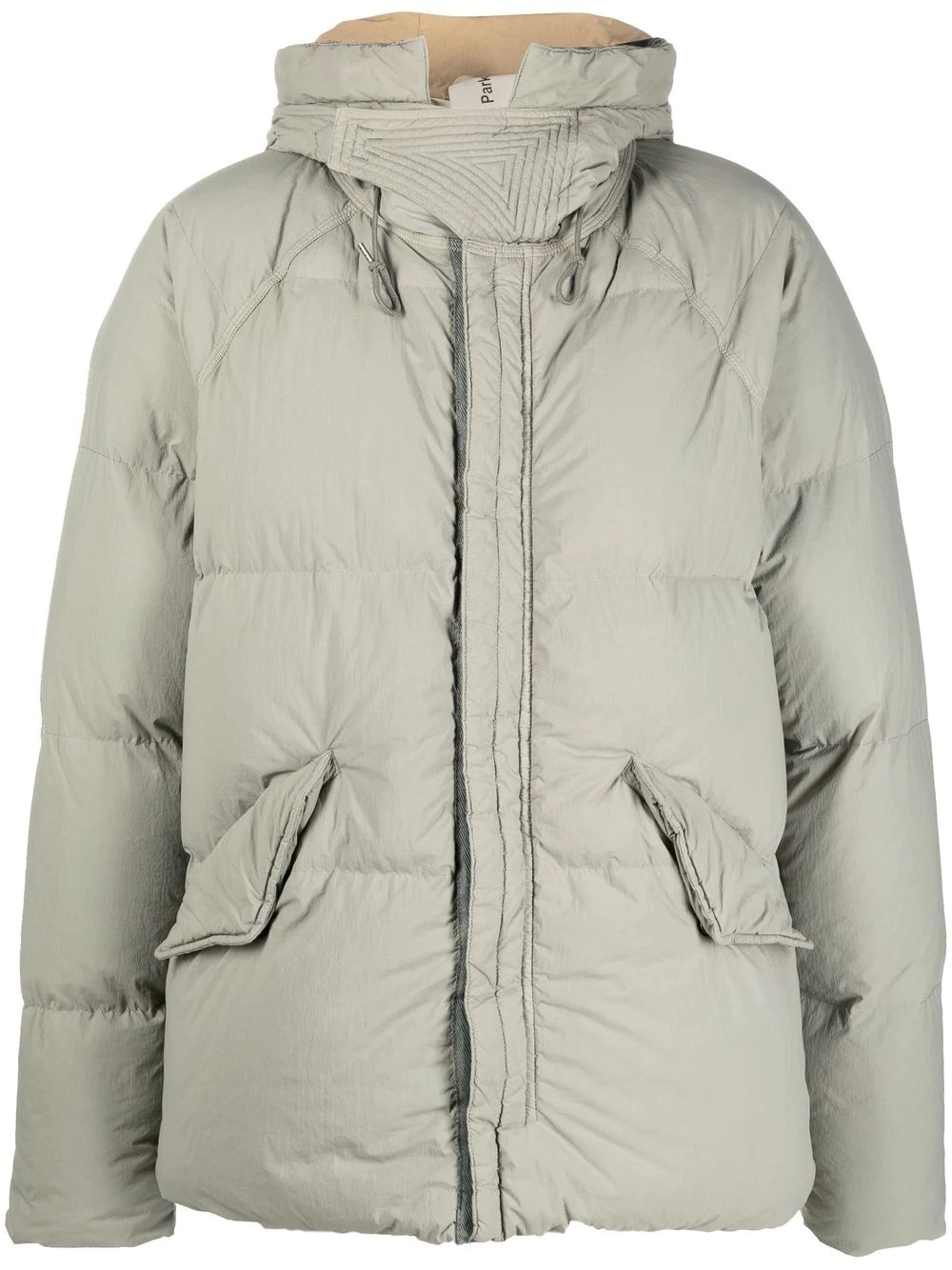 zip-up padded down jacket - 1