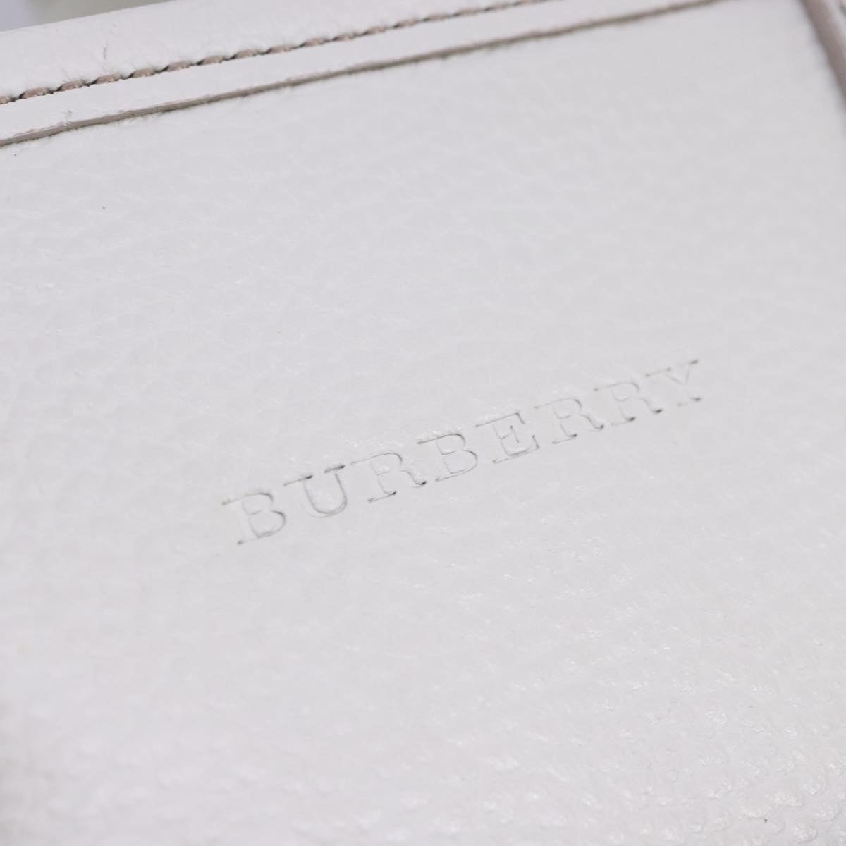 Burberry Hand Bag Leather White Silver - 10